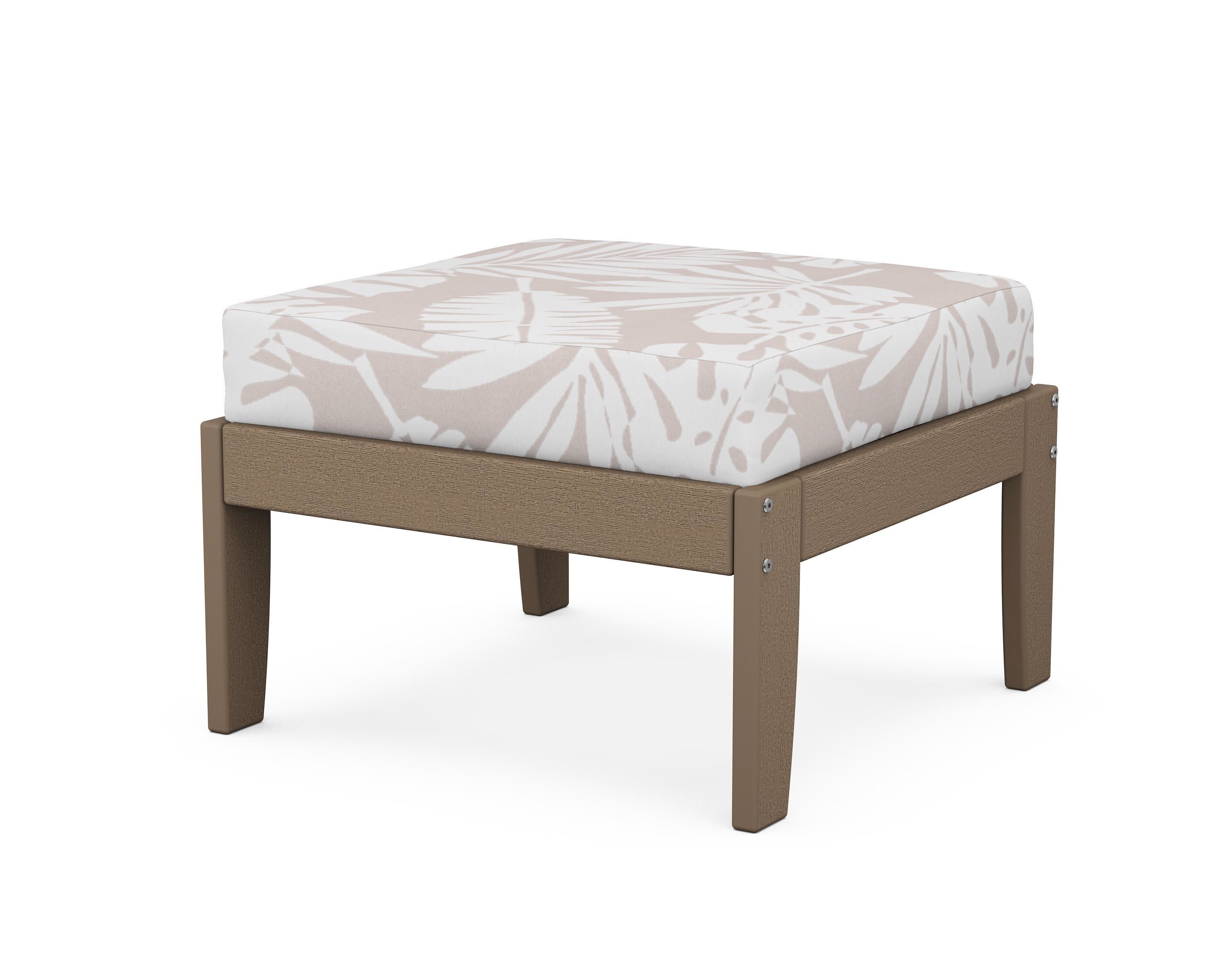 Modular Ottoman - Classic in Vintage Sahara / Leaf Dune Burlap