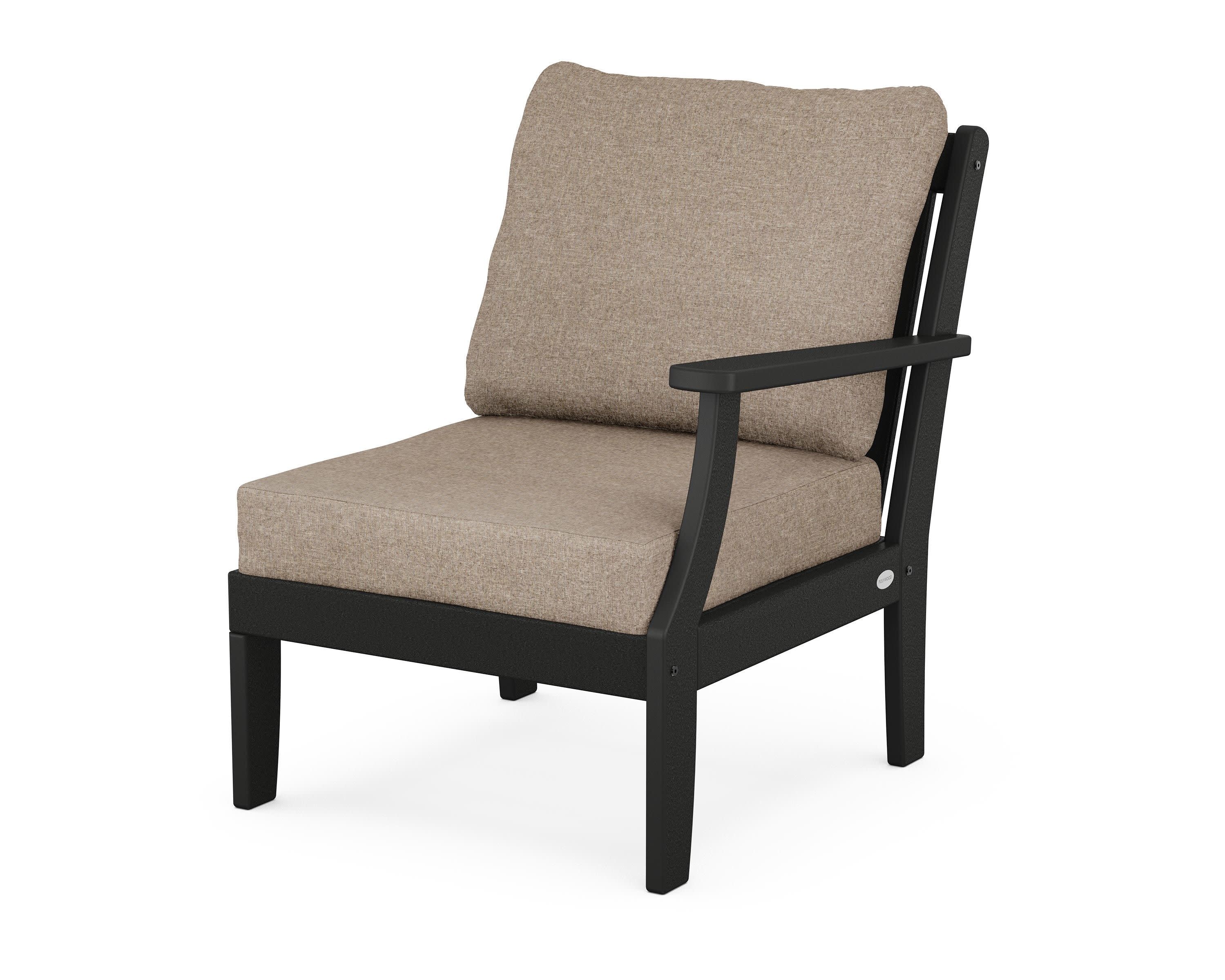 Braxton Modular Right Arm Chair in Black / Spiced Burlap