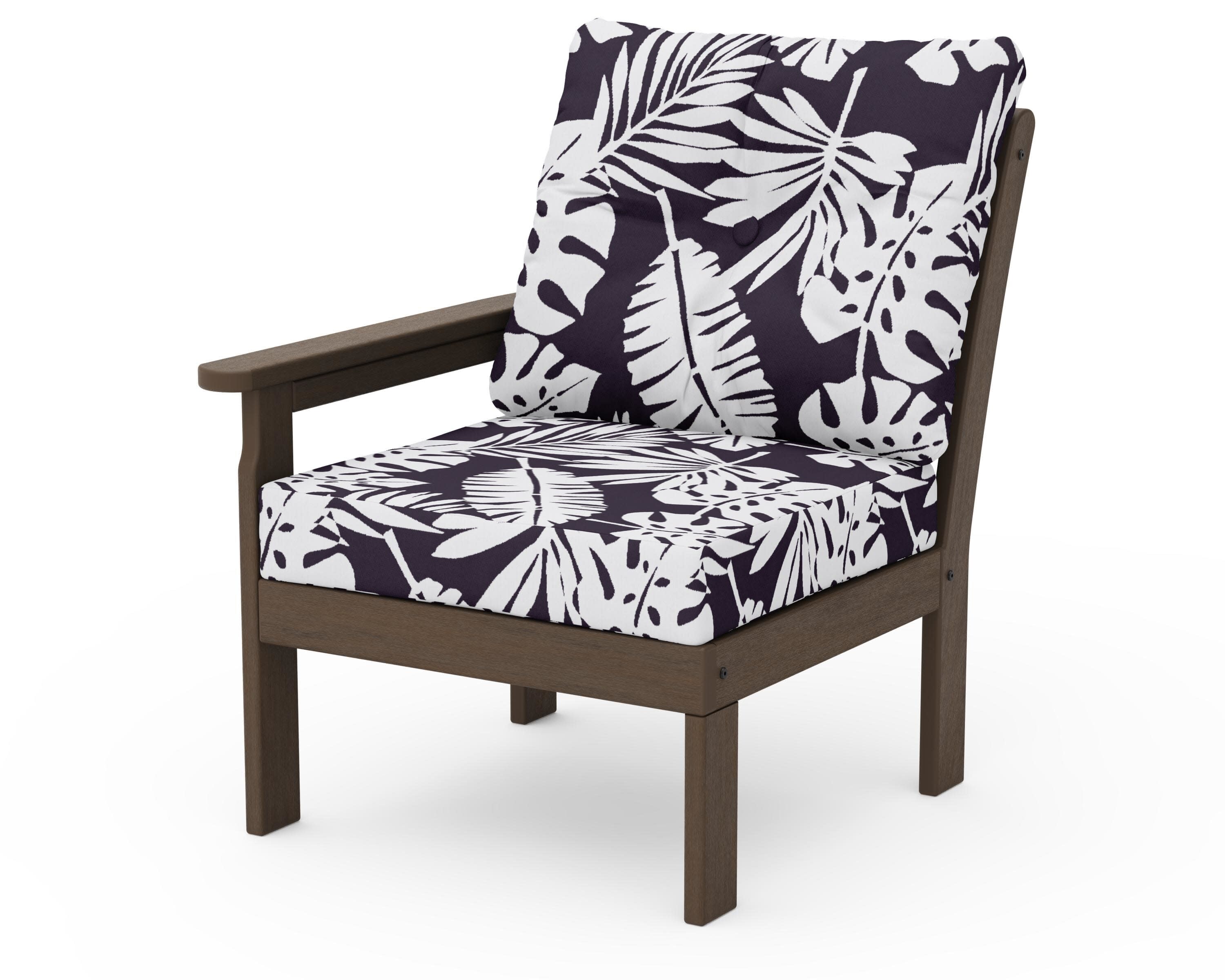 Vineyard Modular Left Arm Chair in Kona / Leaf Navy