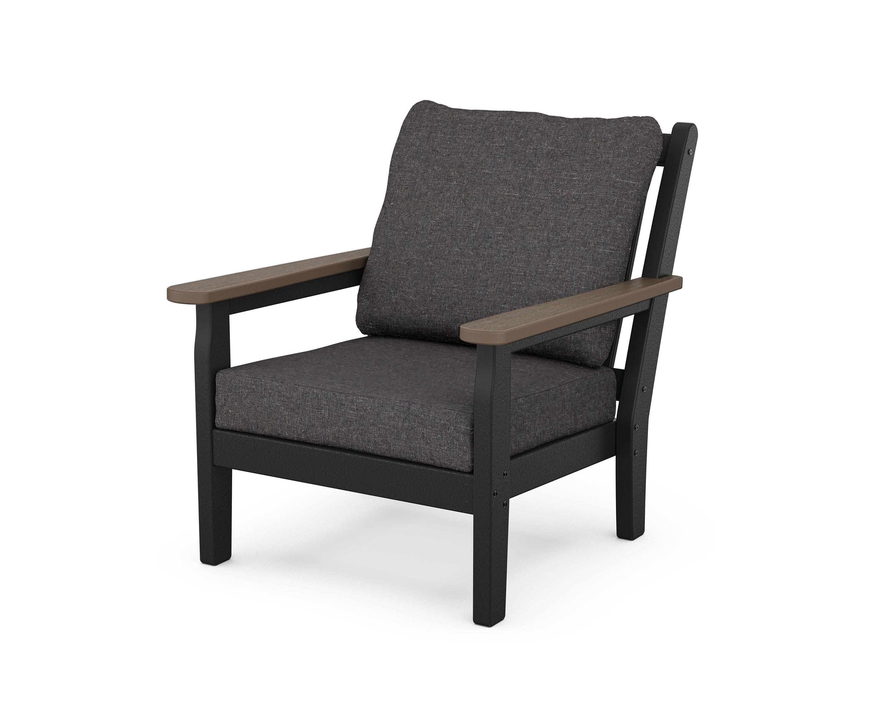 Chippendale Deep Seating Chair in Black / Kona / Ash Charcoal