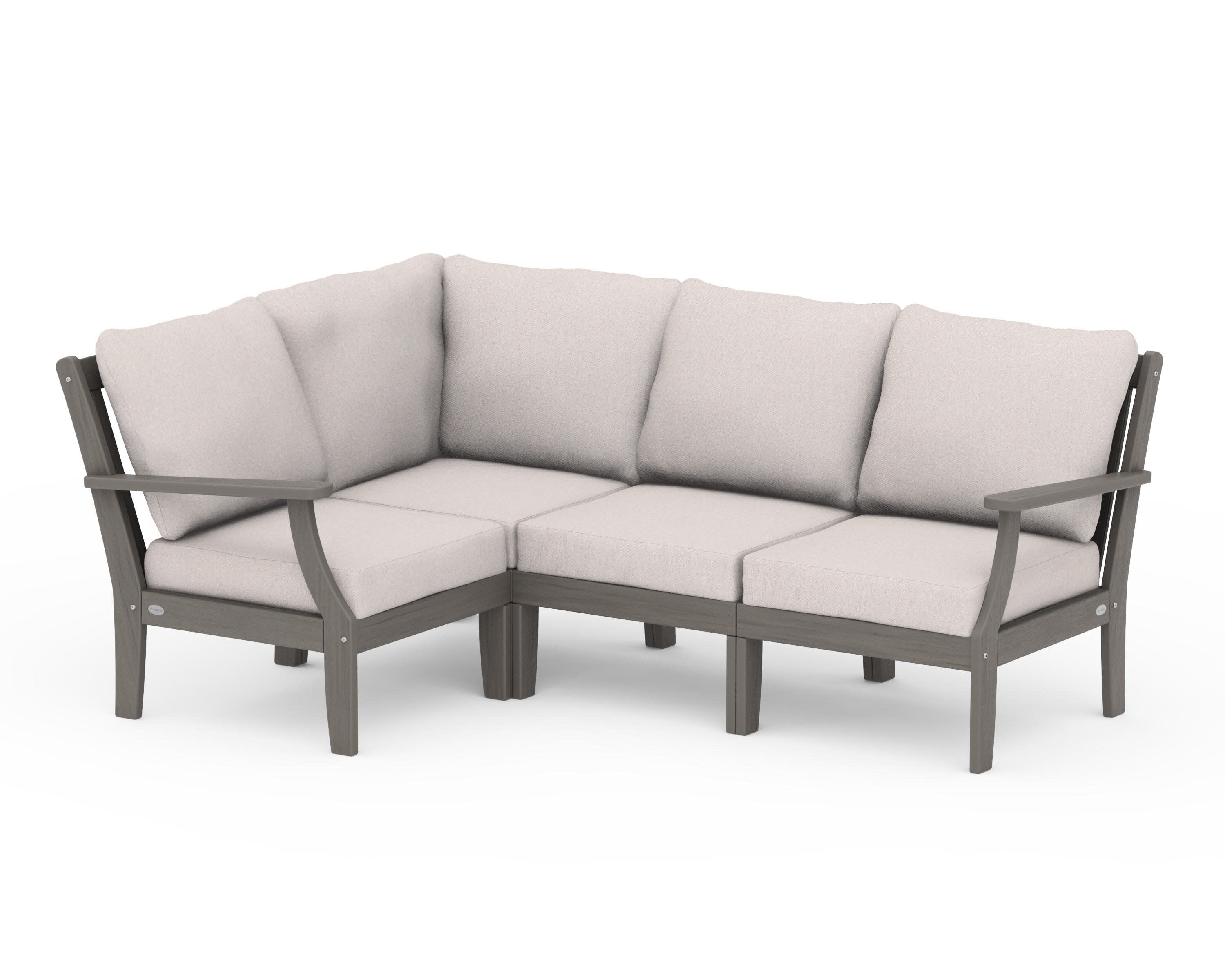Braxton Modular 4-Piece Deep Seating Set in Driftwood / Dune Burlap