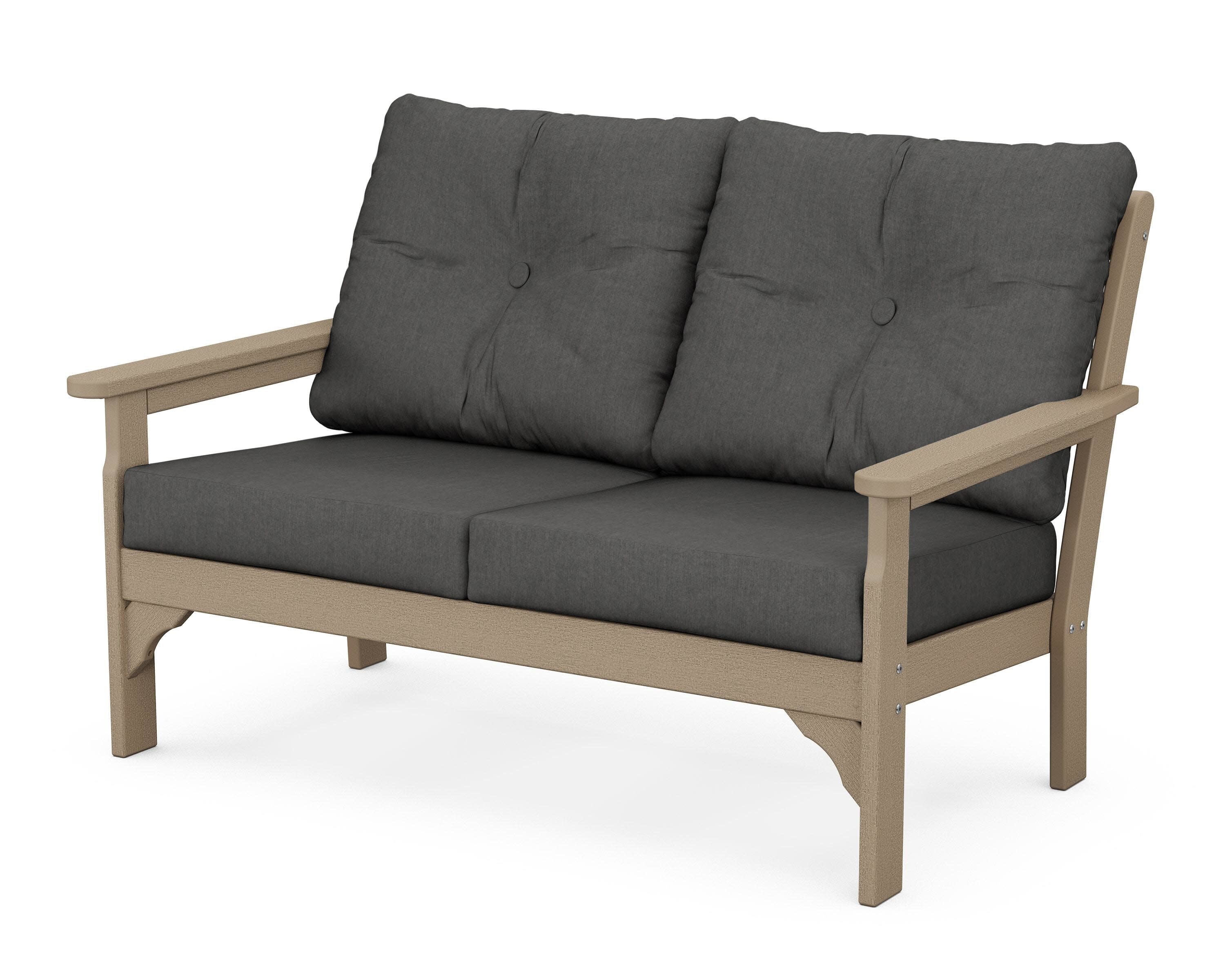 Vineyard Deep Seating Loveseat in Vintage Sahara / Spectrum Carbon
