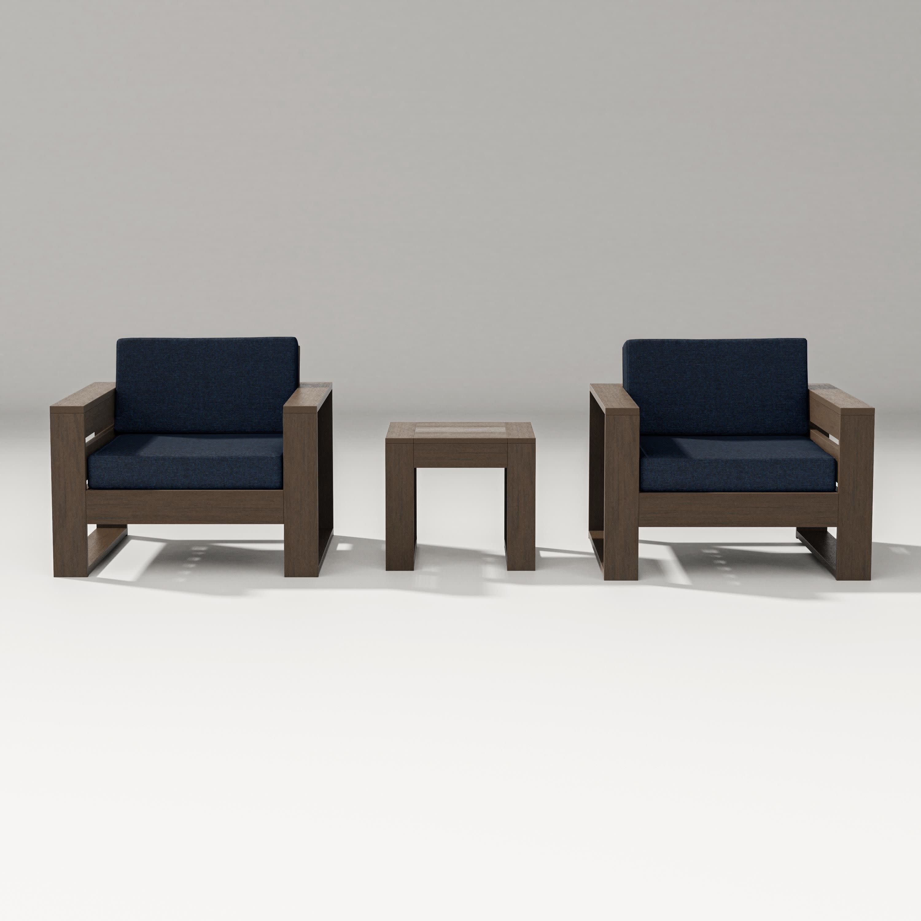 Latitude 3-Piece Lounge Chair Set in Kona / Marine Indigo