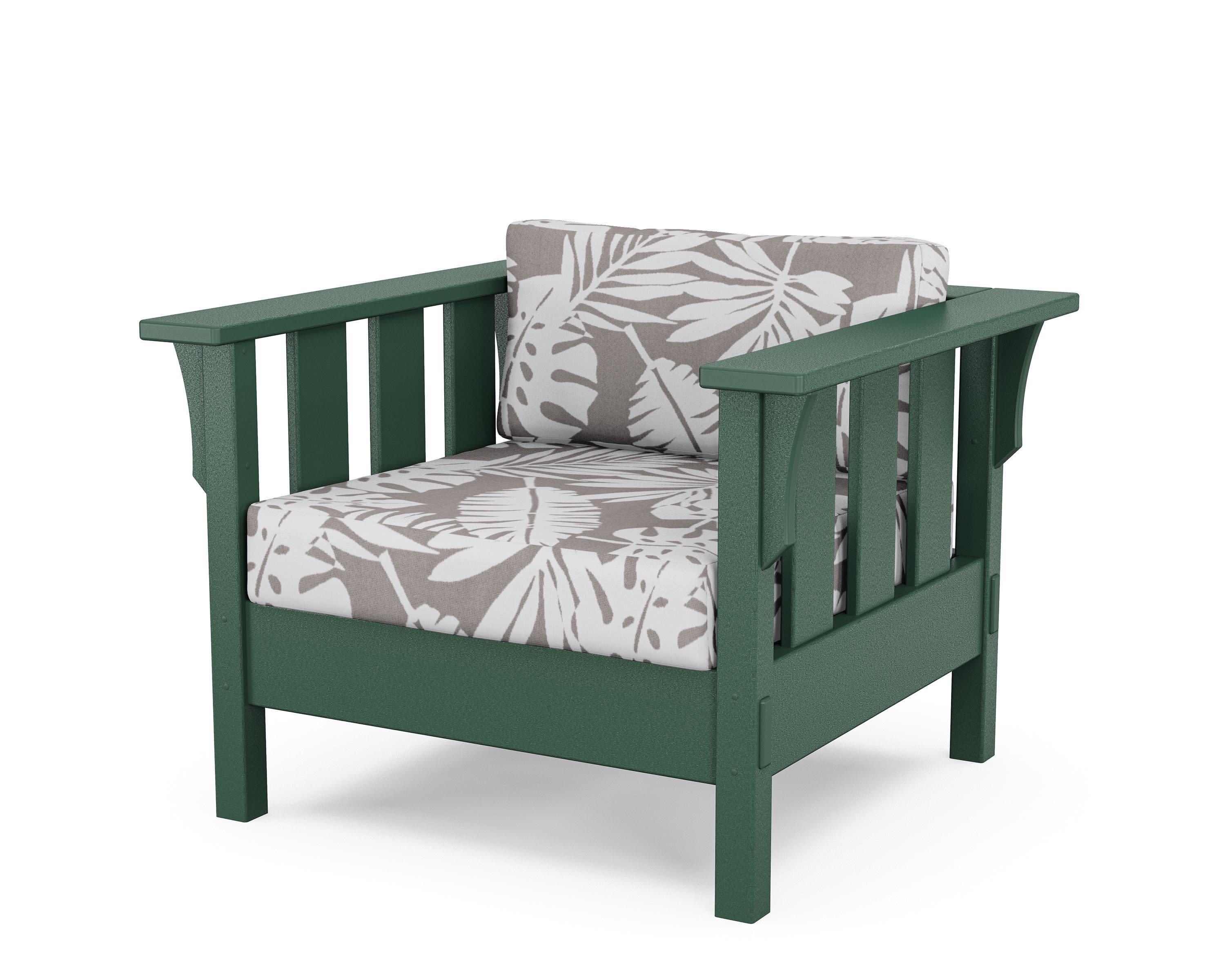 Acadia Deep Seating Chair in Green / Leaf Grey Mist