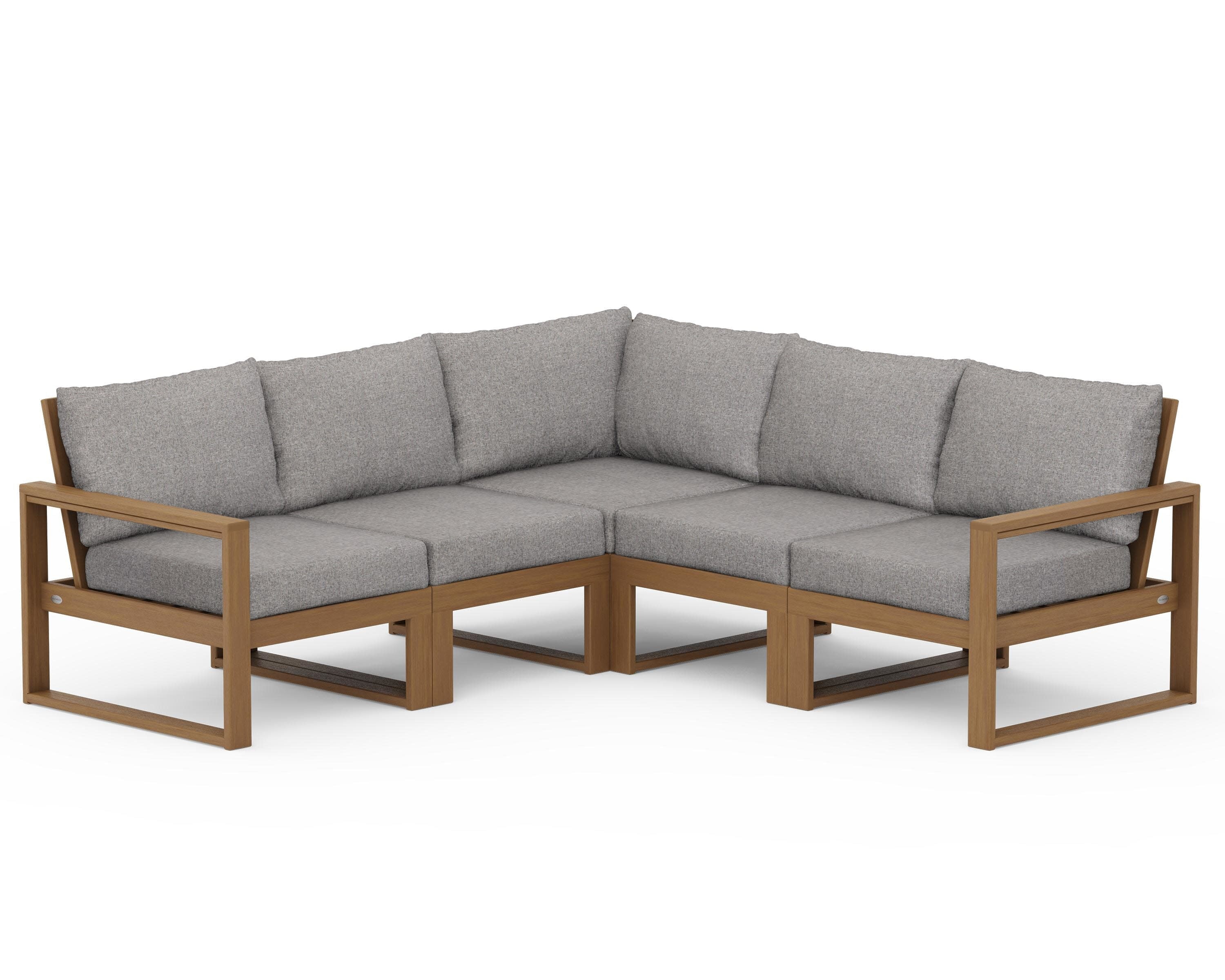 EDGE 5-Piece Modular Deep Seating Set in Natural / Grey Mist