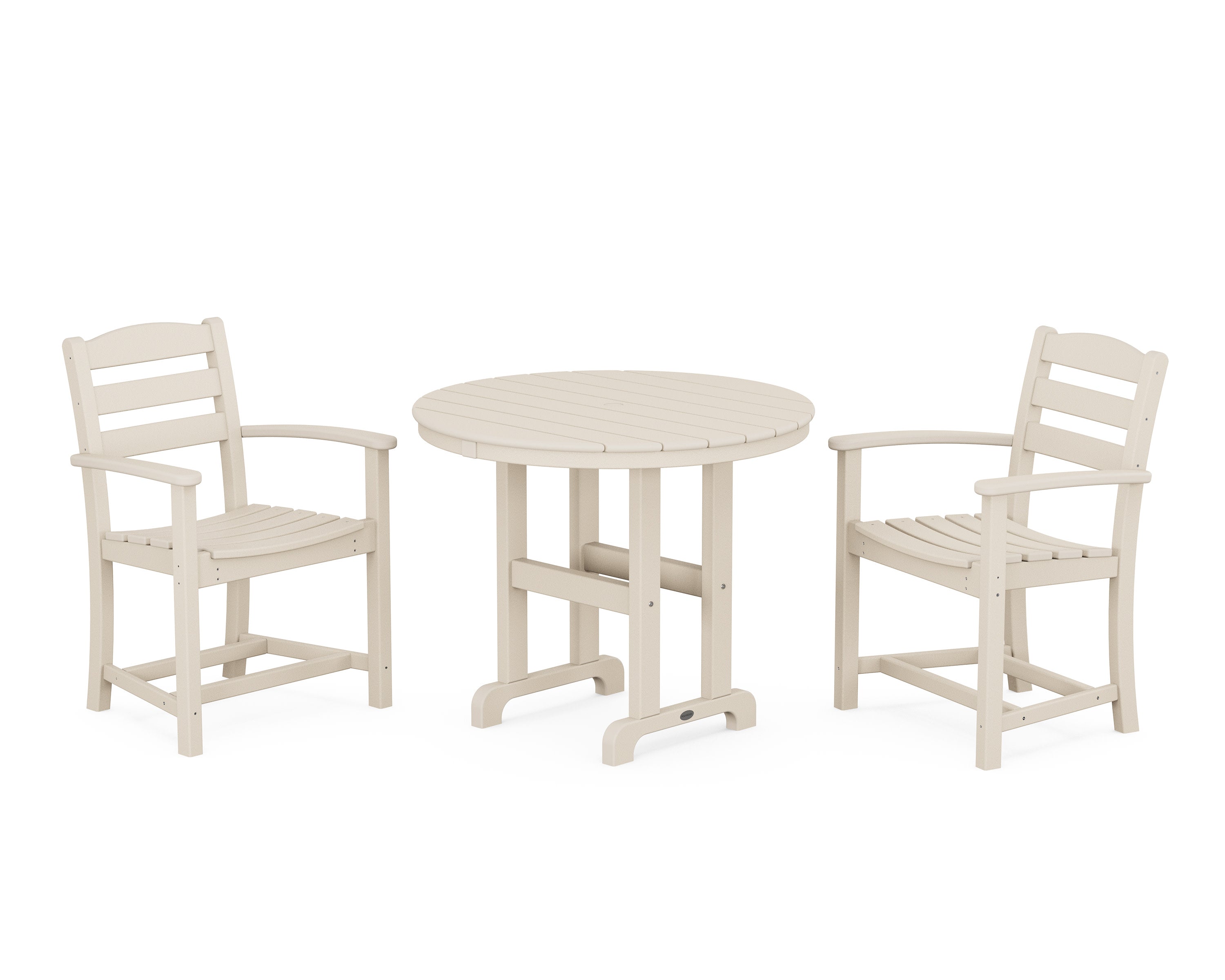 La Casa Caf 3-Piece Round Dining Set in Sand