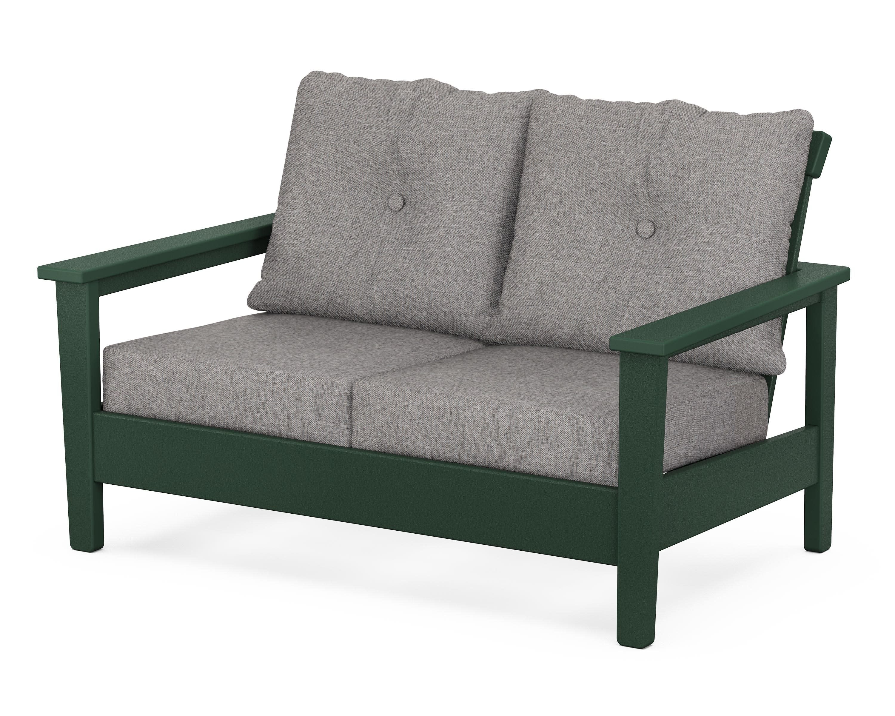 Prescott Deep Seating Loveseat in Green / Grey Mist