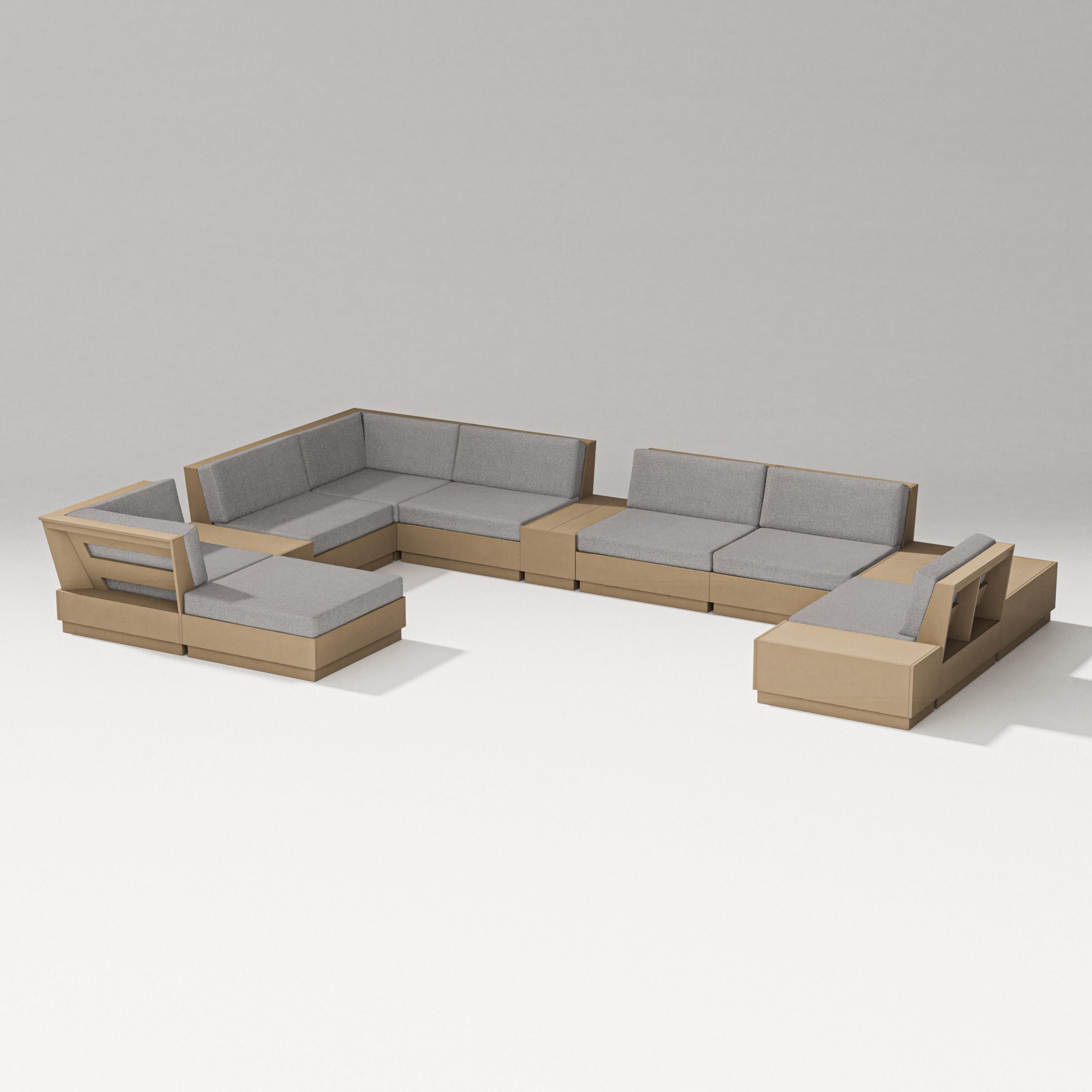 Elevate 12-Piece Conversation Sectional Set in Vintage Sahara / Grey Mist