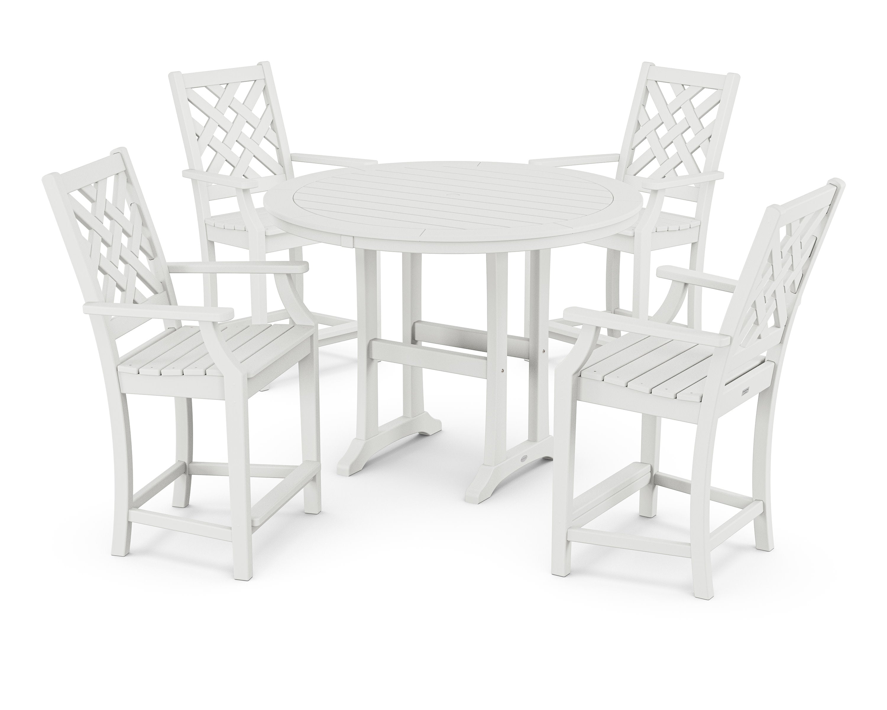 Wovendale 5-Piece Round Counter Set in White