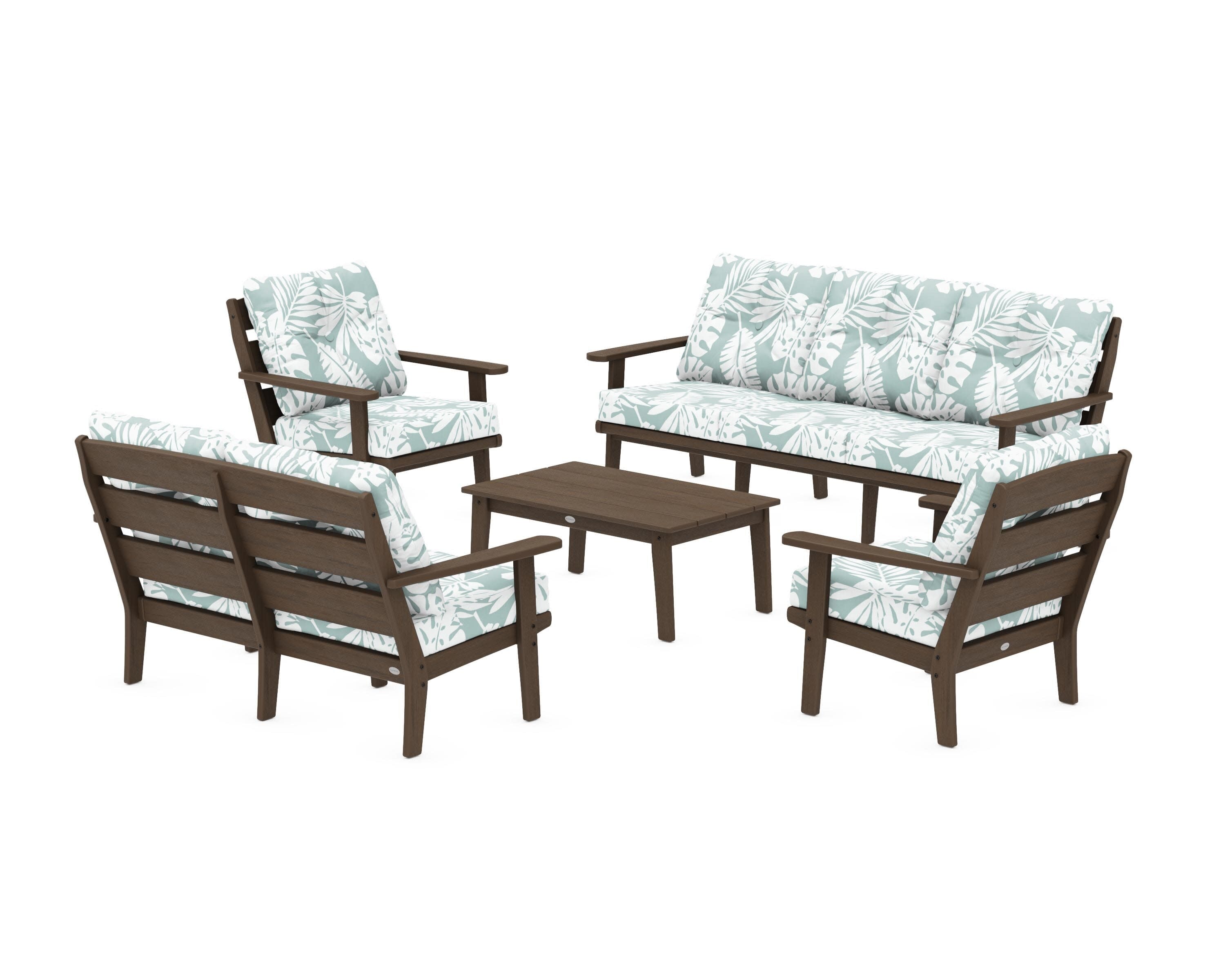 Lakeside 5-Piece Lounge Sofa Set in Kona / Leaf Glacier Spa