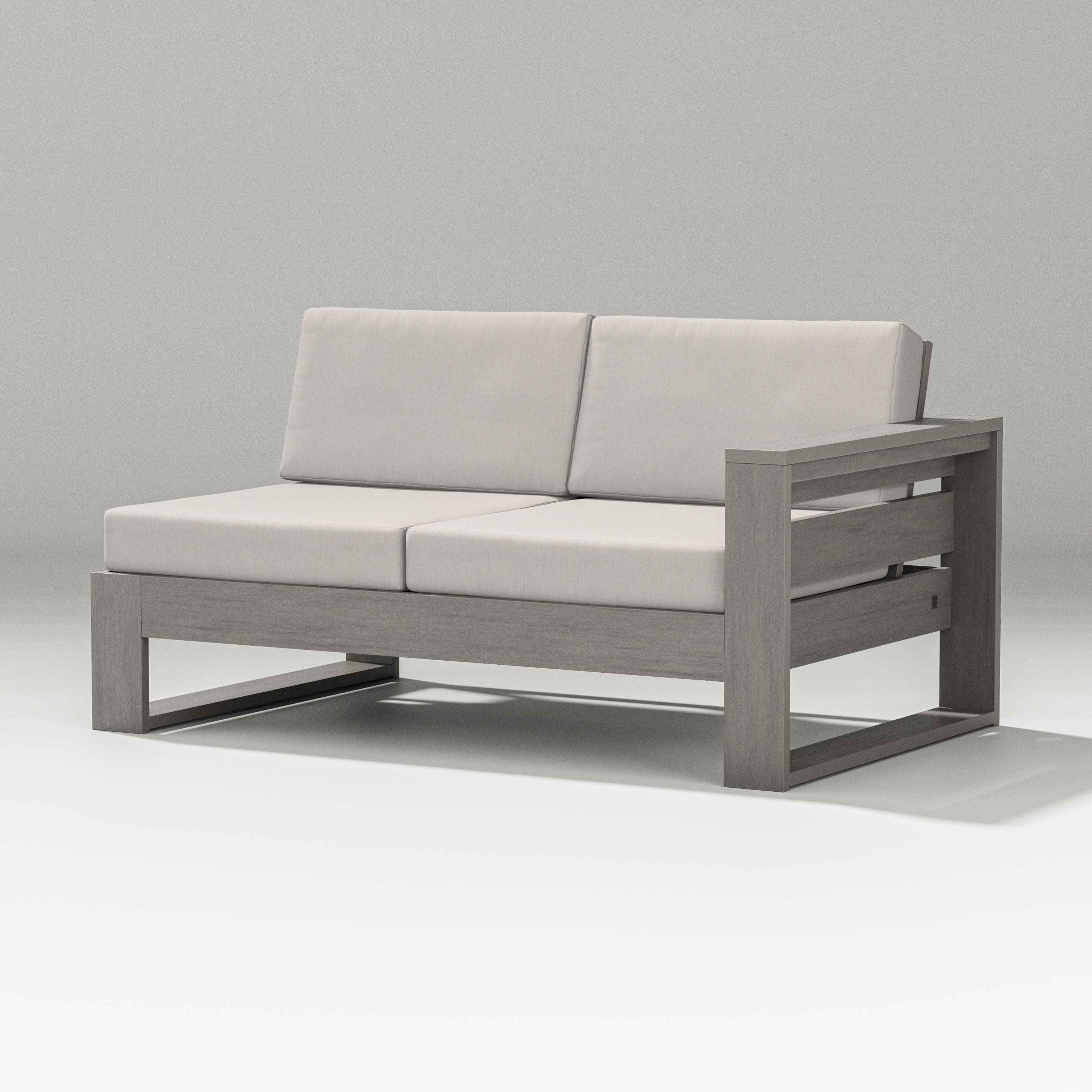 Latitude Modular Right Arm Loveseat in Driftwood / Cast Ash