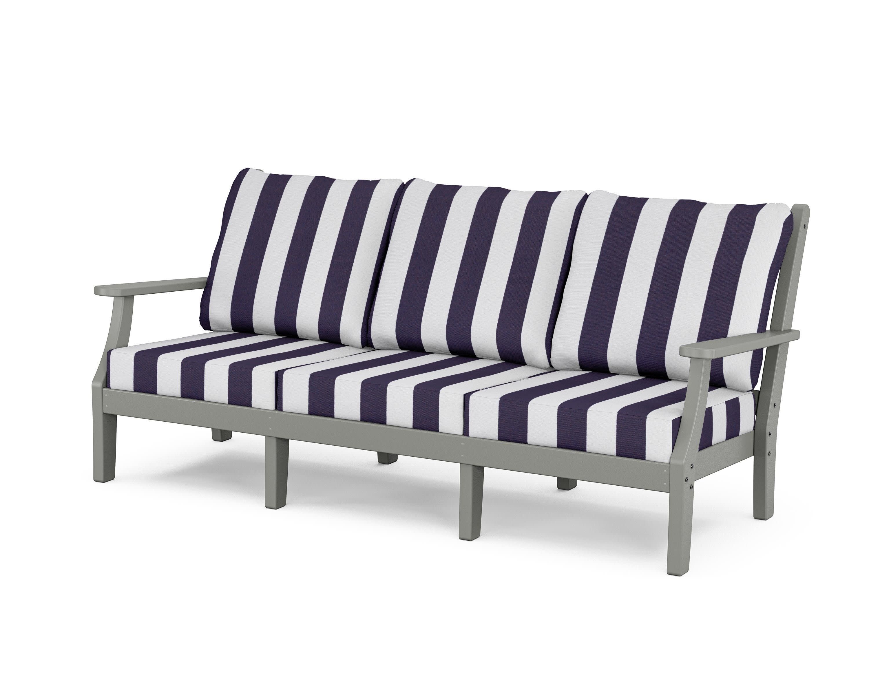Wovendale Deep Seating Sofa in Slate Grey / Cabana Stripe Navy