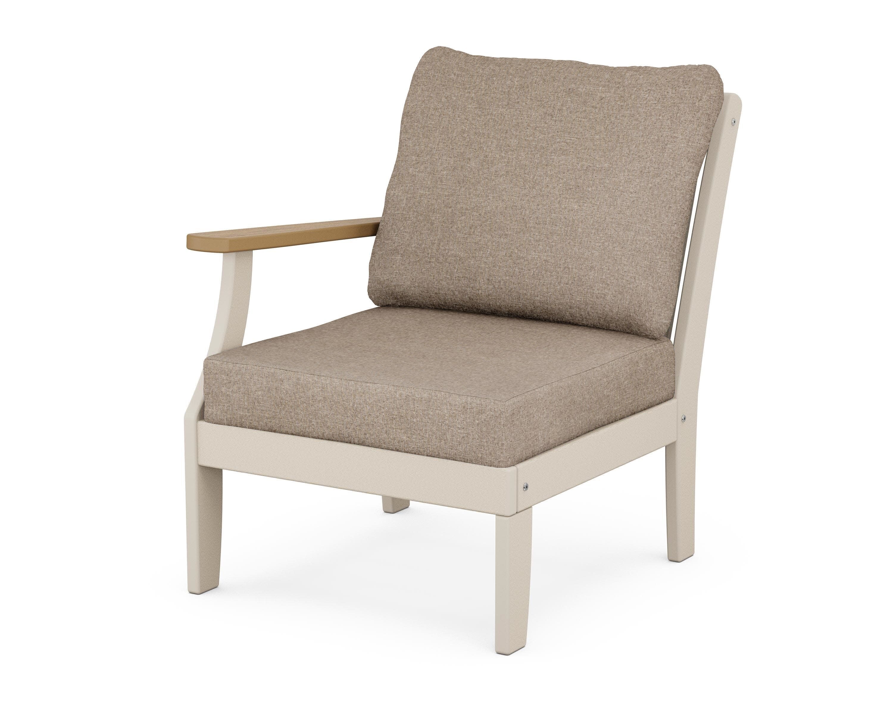 Braxton Modular Left Arm Chair in Sand / Natural / Spiced Burlap