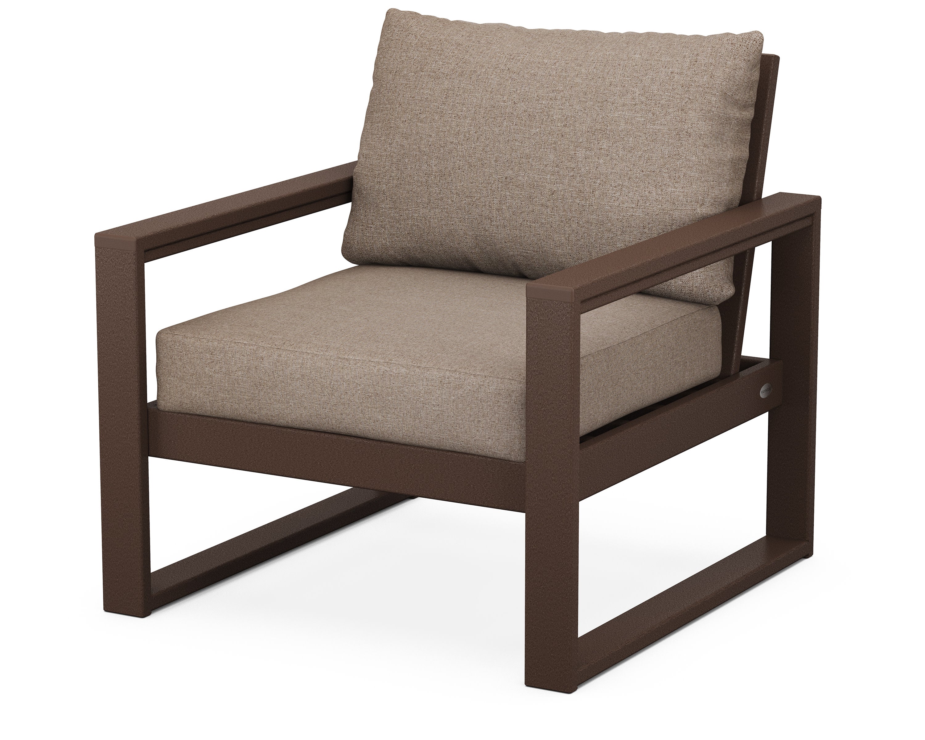 EDGE Club Chair in Mahogany / Spiced Burlap