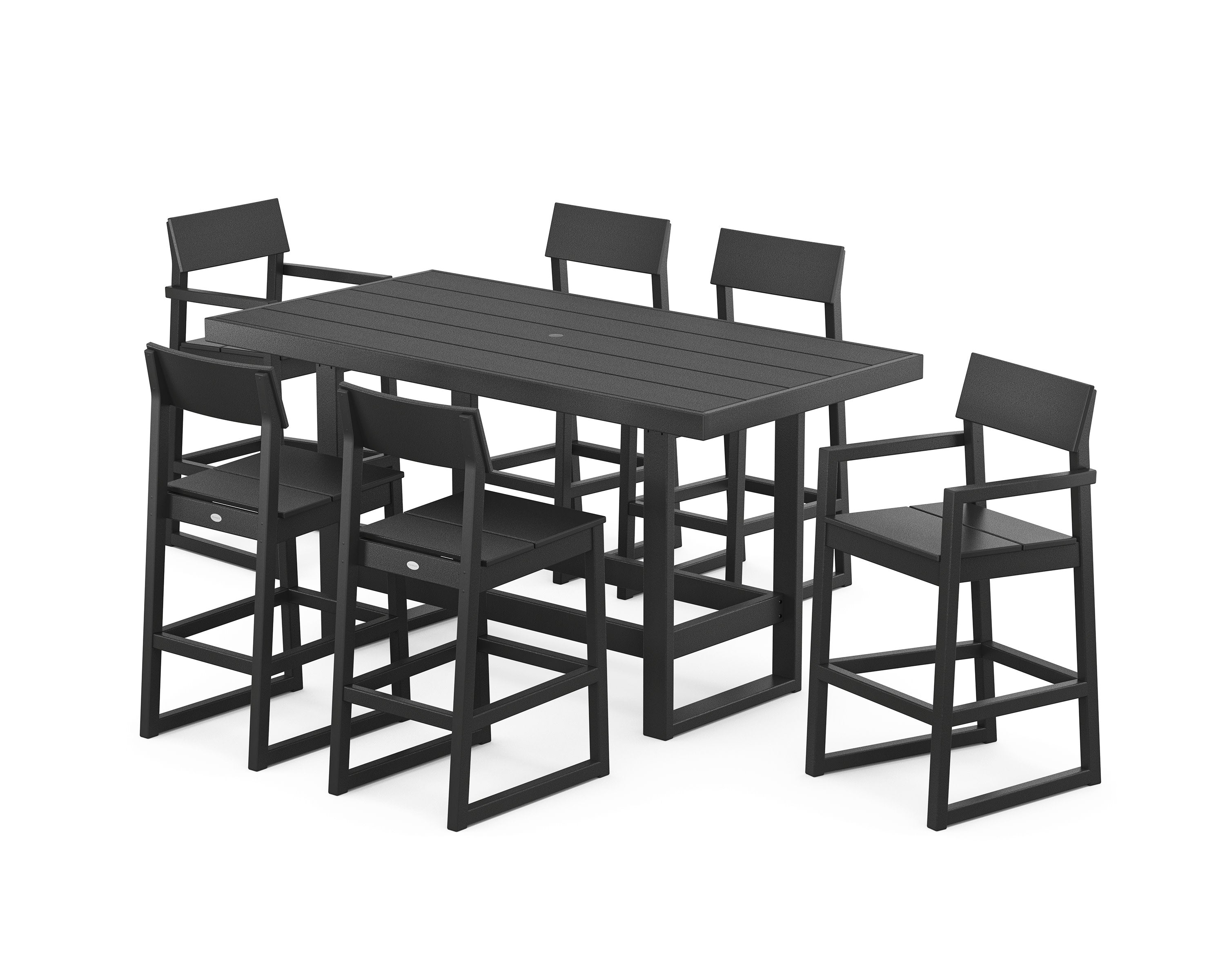 EDGE 7-Piece Bar Table Set in Black