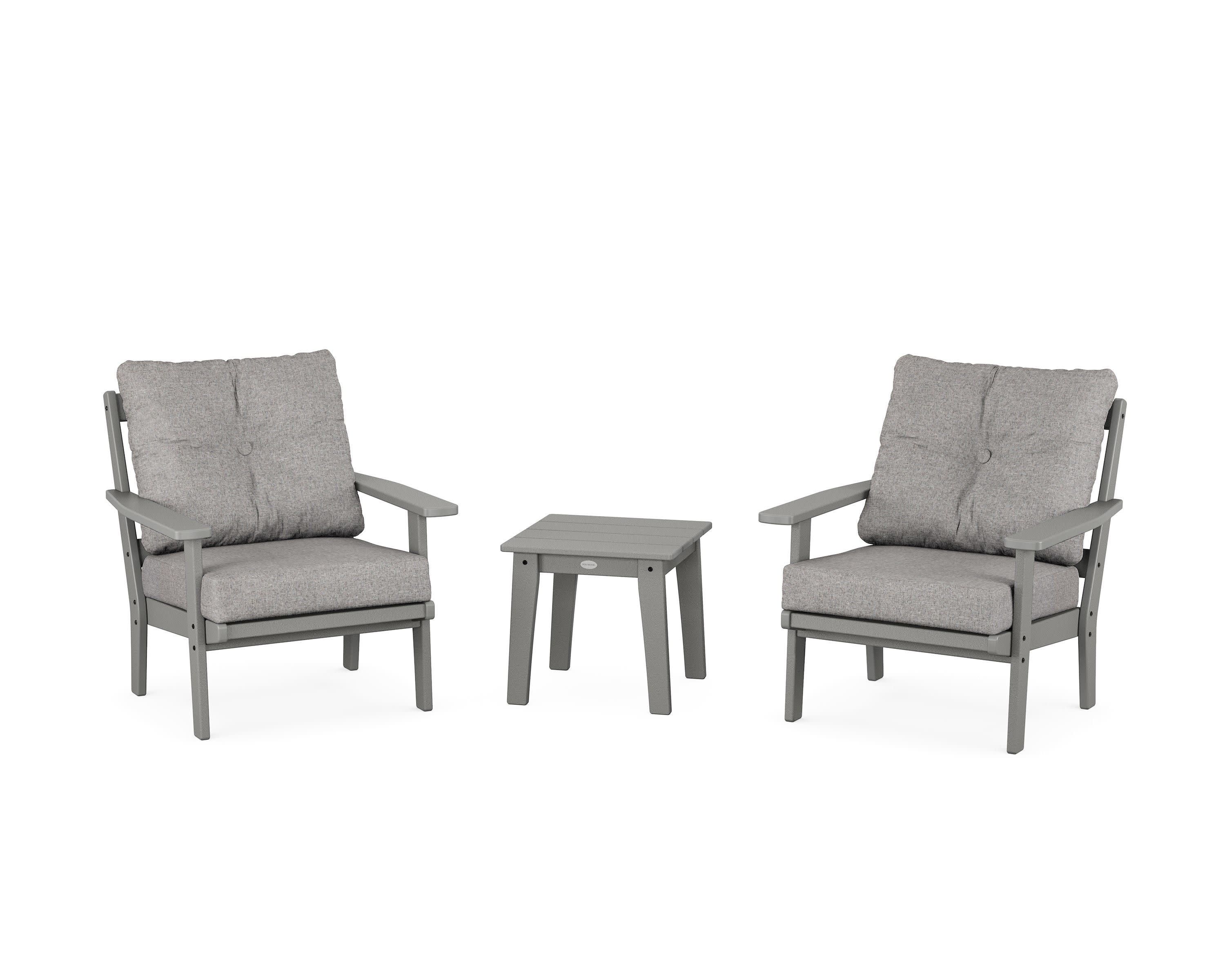 Oxford 3-Piece Deep Seating Set in Slate Grey / Grey Mist