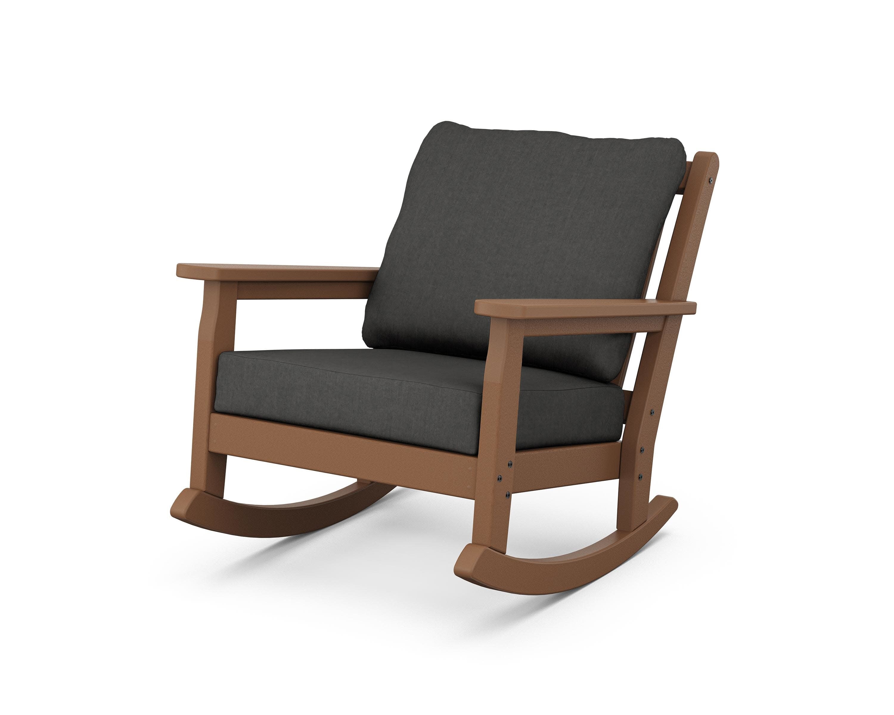 Chippendale Deep Seating Rocking Chair in Teak / Spectrum Carbon