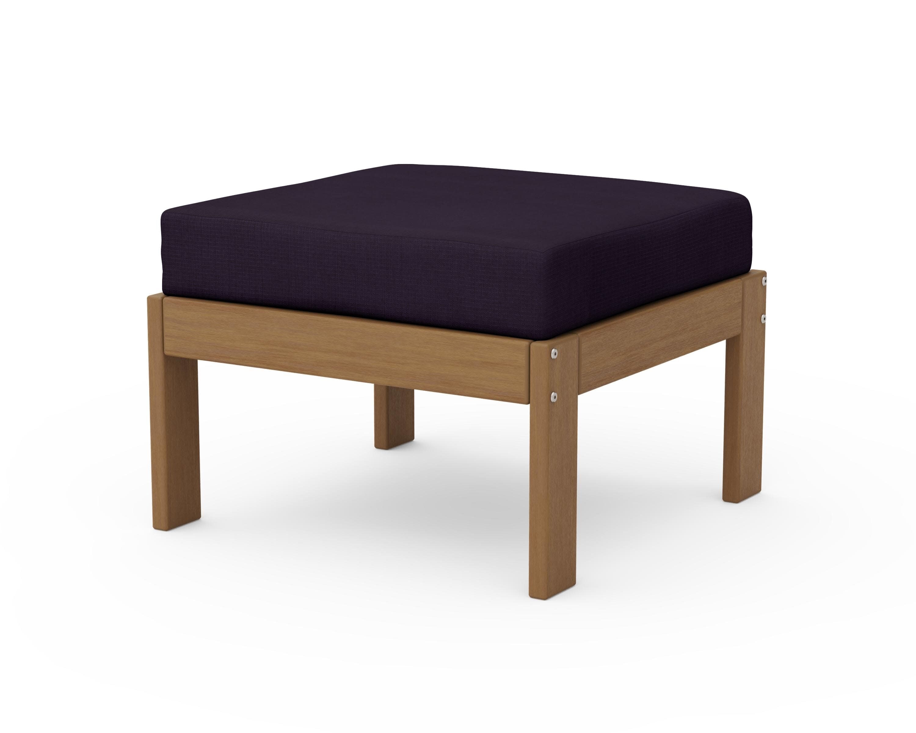 Vineyard Modular Ottoman in Natural / Navy Linen