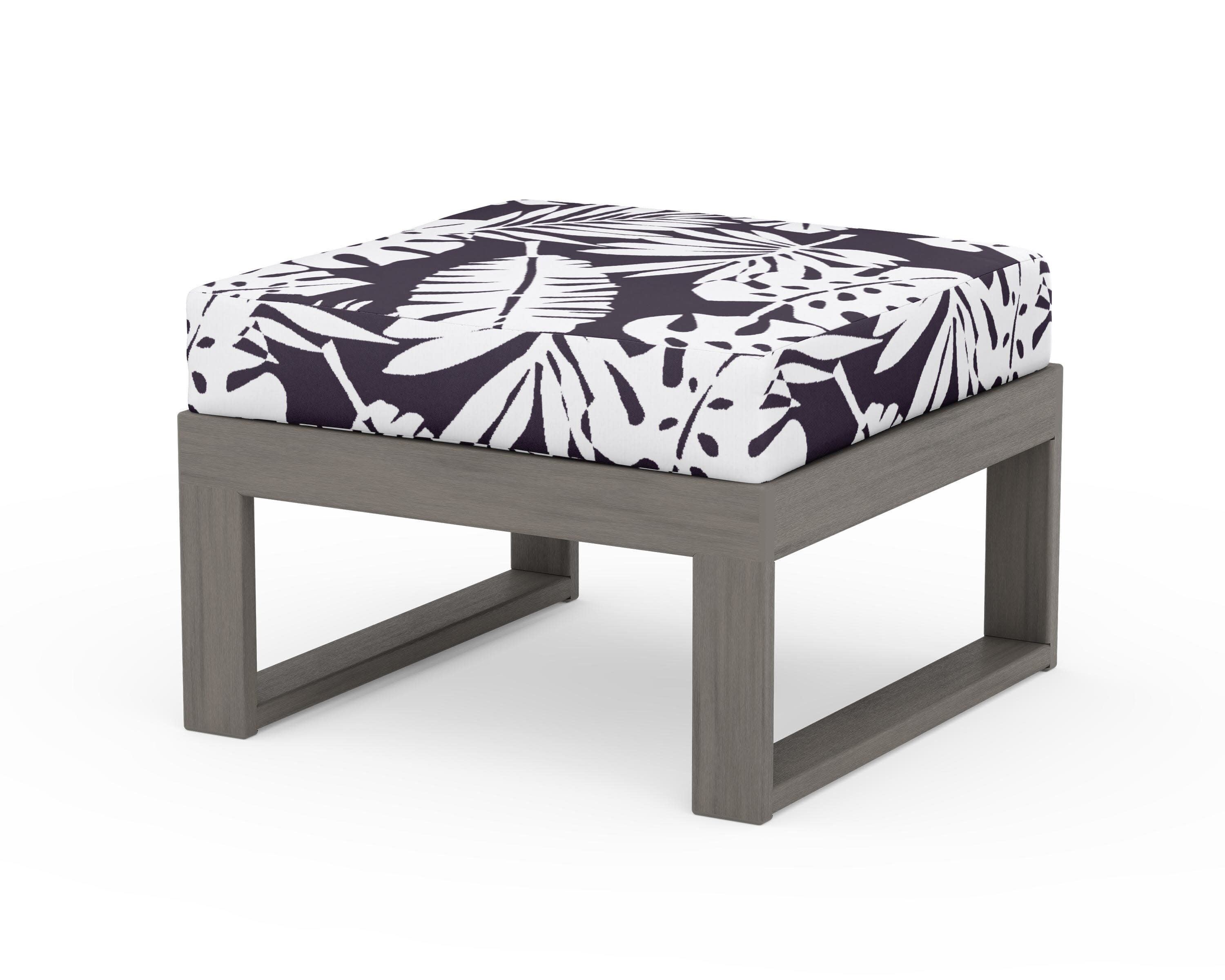 Modular Ottoman - Modern in Driftwood / Leaf Navy