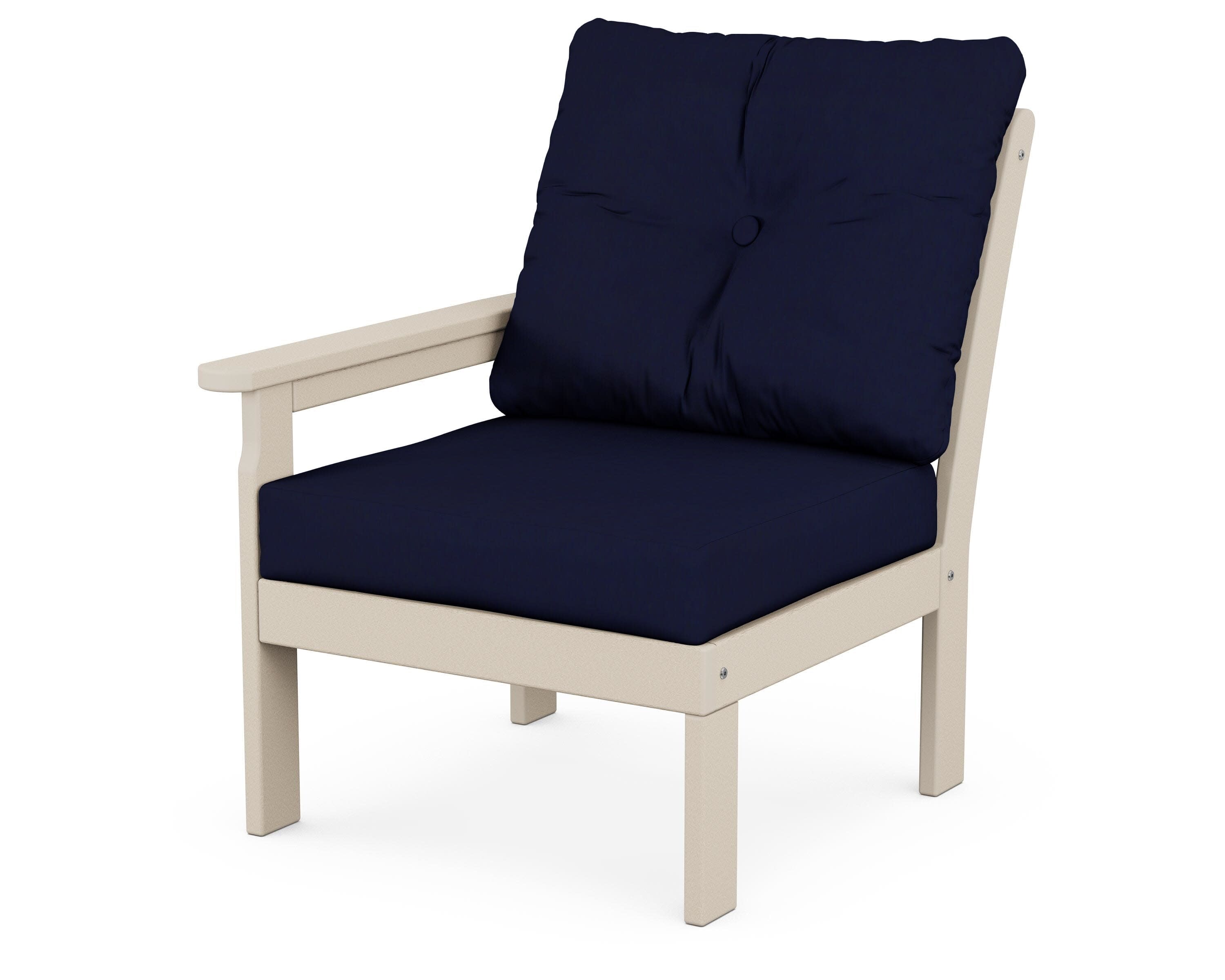 Vineyard Modular Left Arm Chair in Sand / Navy