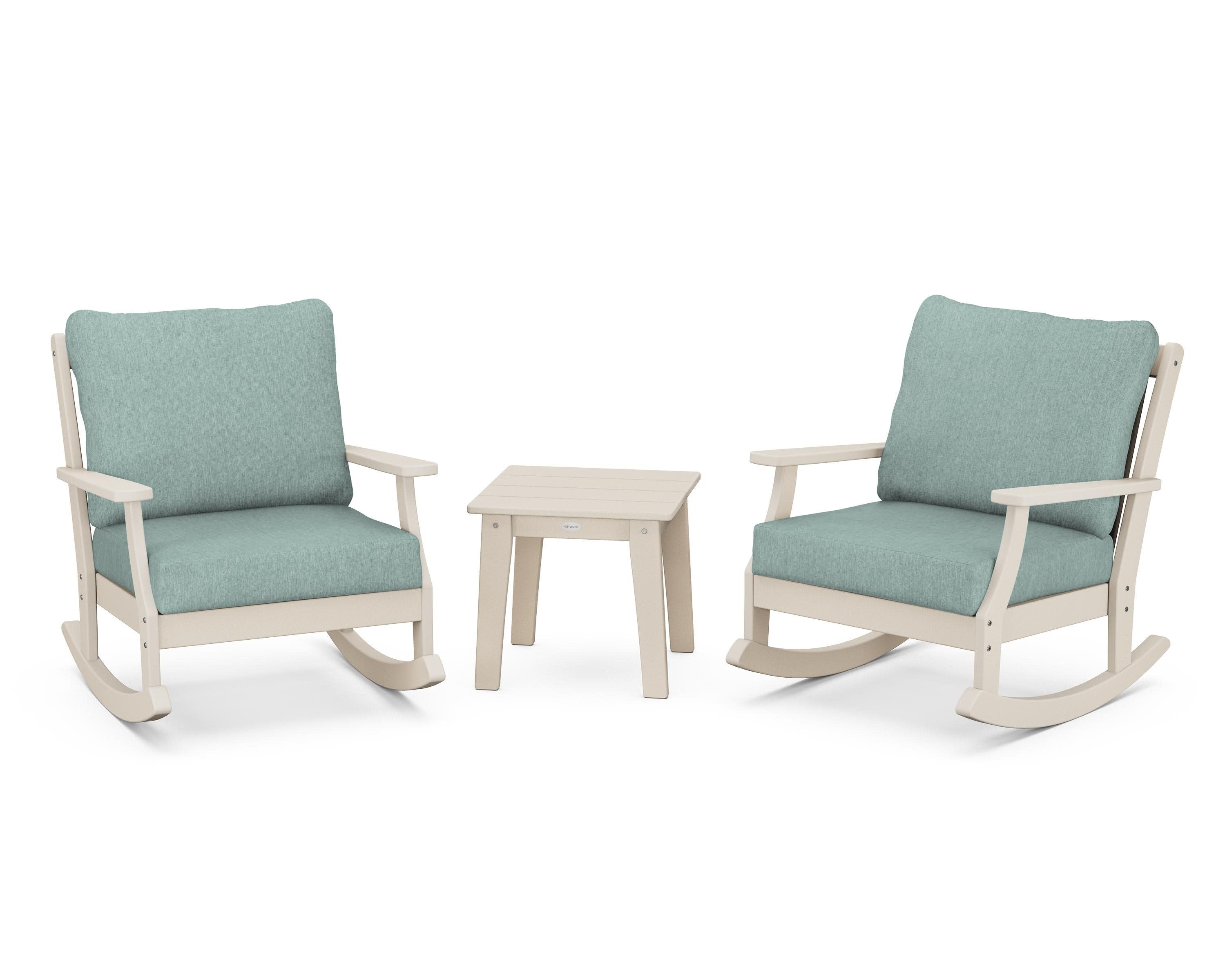 Braxton 3-Piece Deep Seating Rocker Set in Sand / Glacier Spa