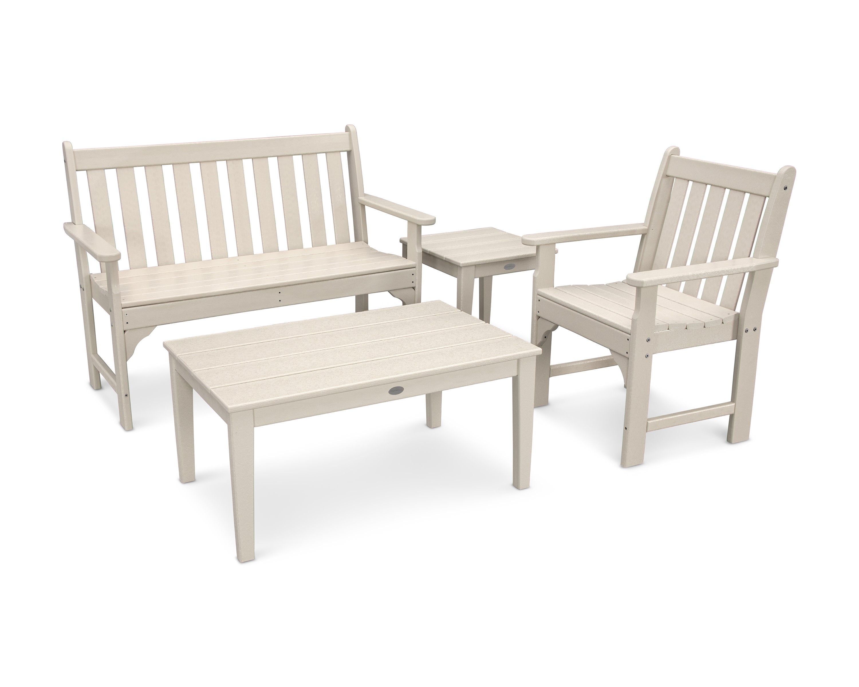 Vineyard 4-Piece Bench Seating Set in Sand