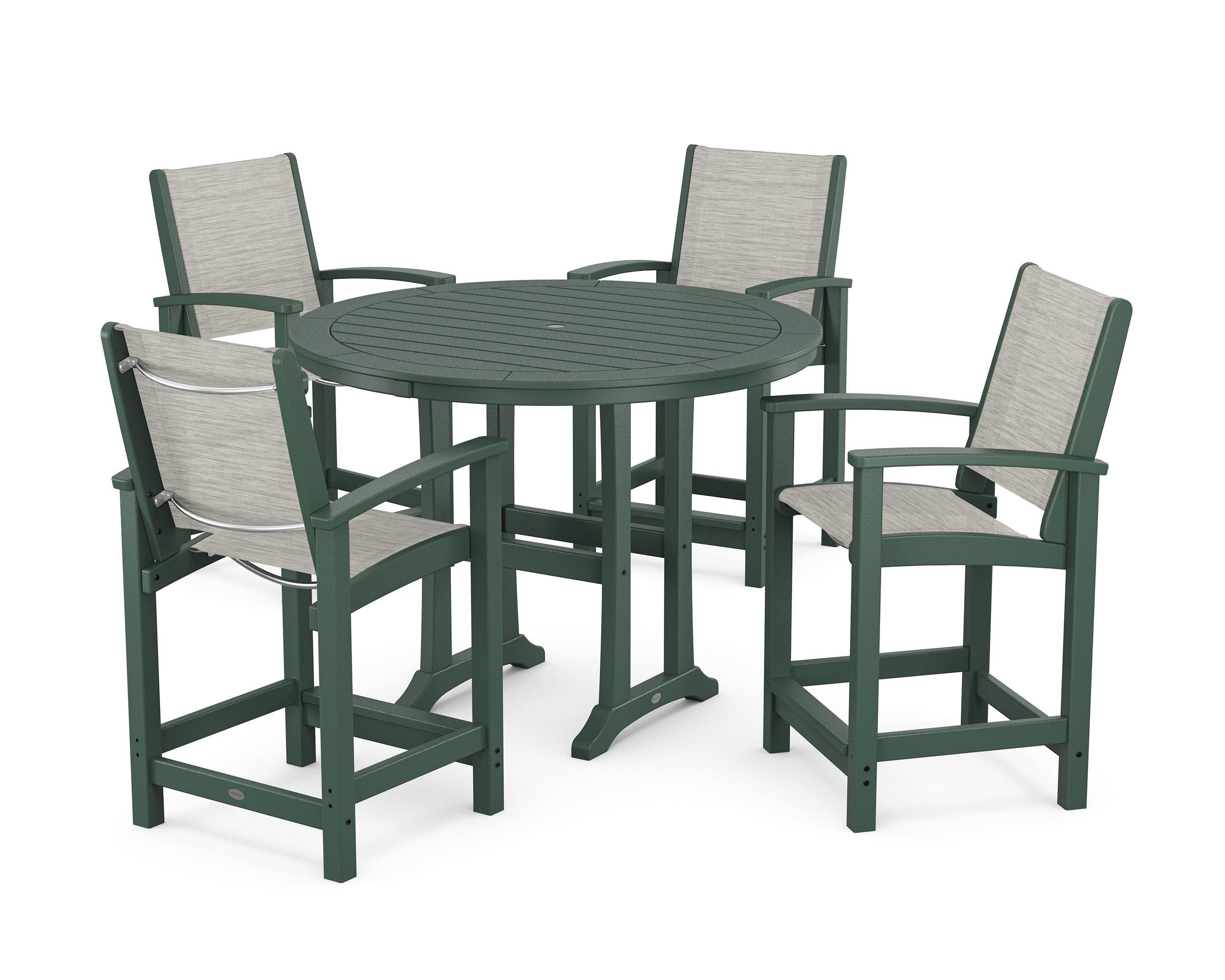 Coastal 5-Piece Counter Set in Green / Birch Sling