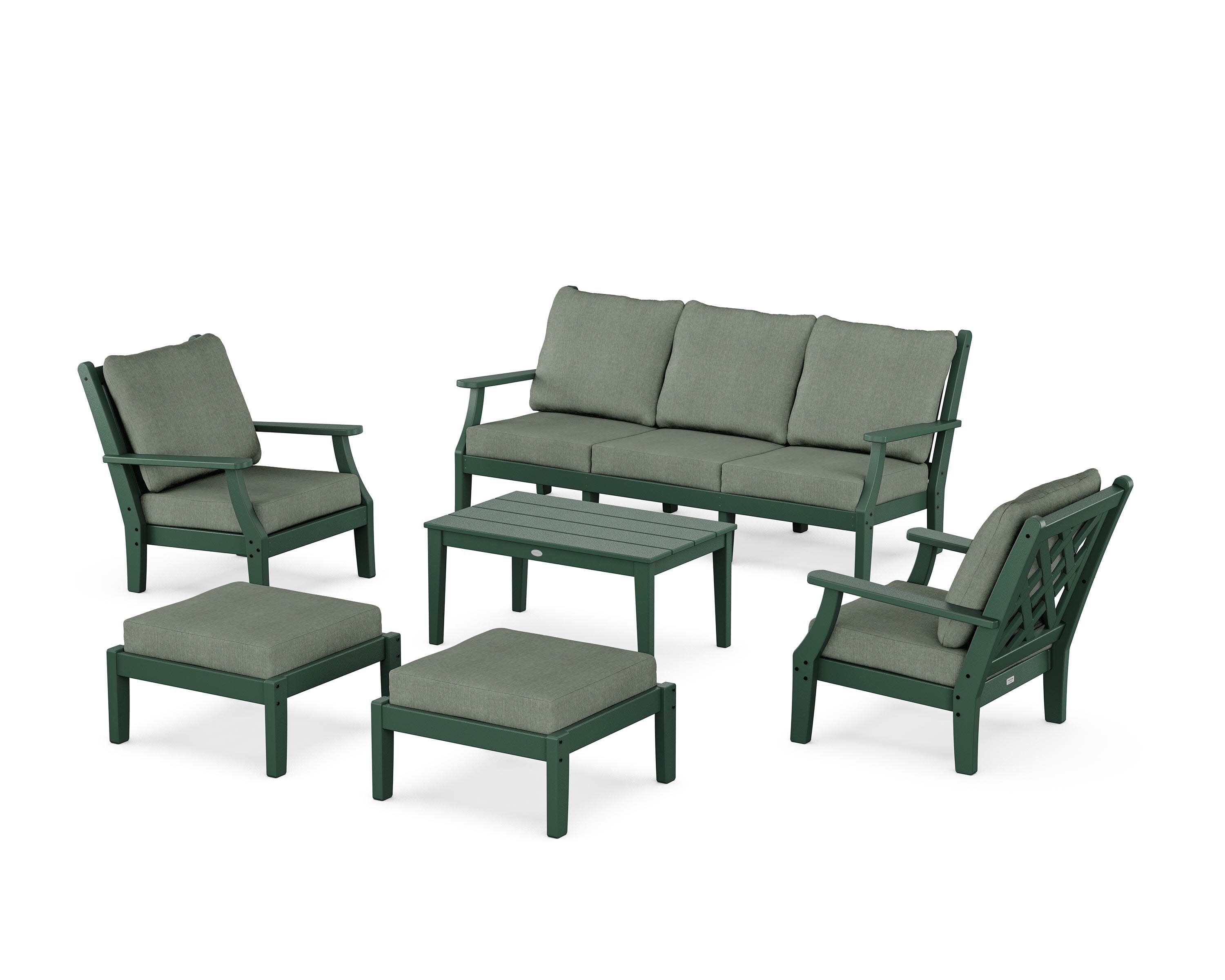 Wovendale 6-Piece Lounge Sofa Set in Green / Cast Sage