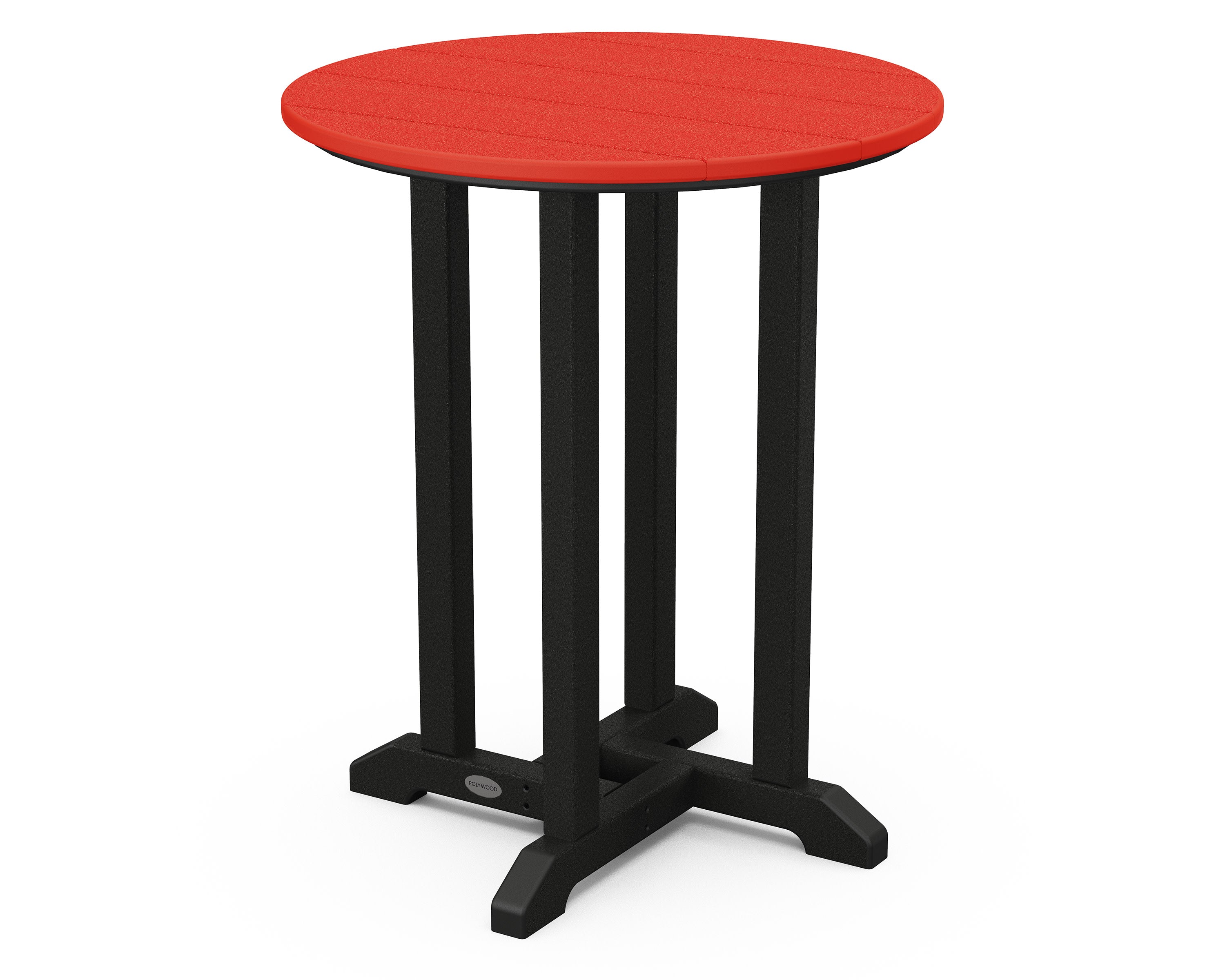 Contempo 24" Round Dining Table in Black / Sunset Red