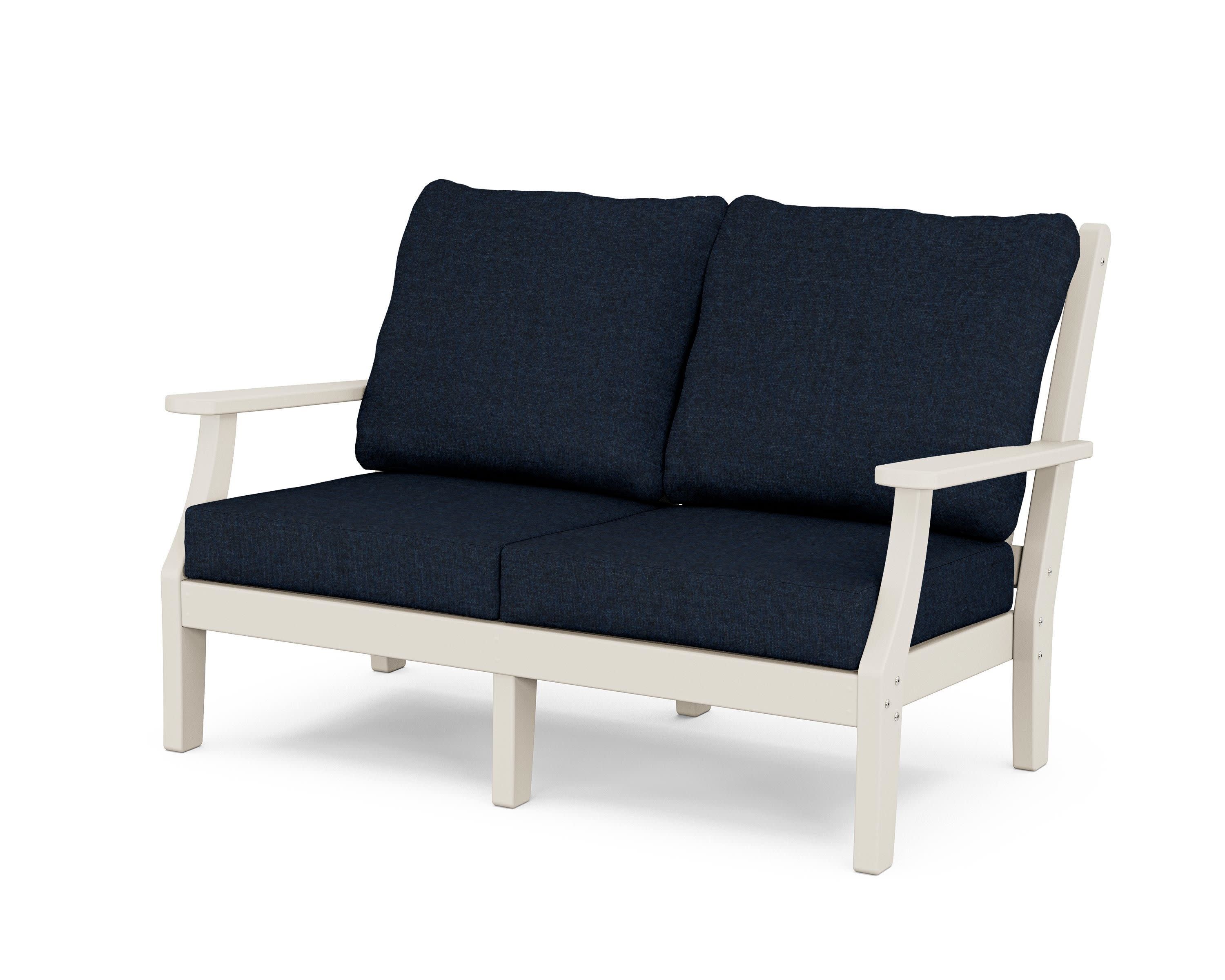 Wovendale Deep Seating Loveseat in Sand / Marine Indigo