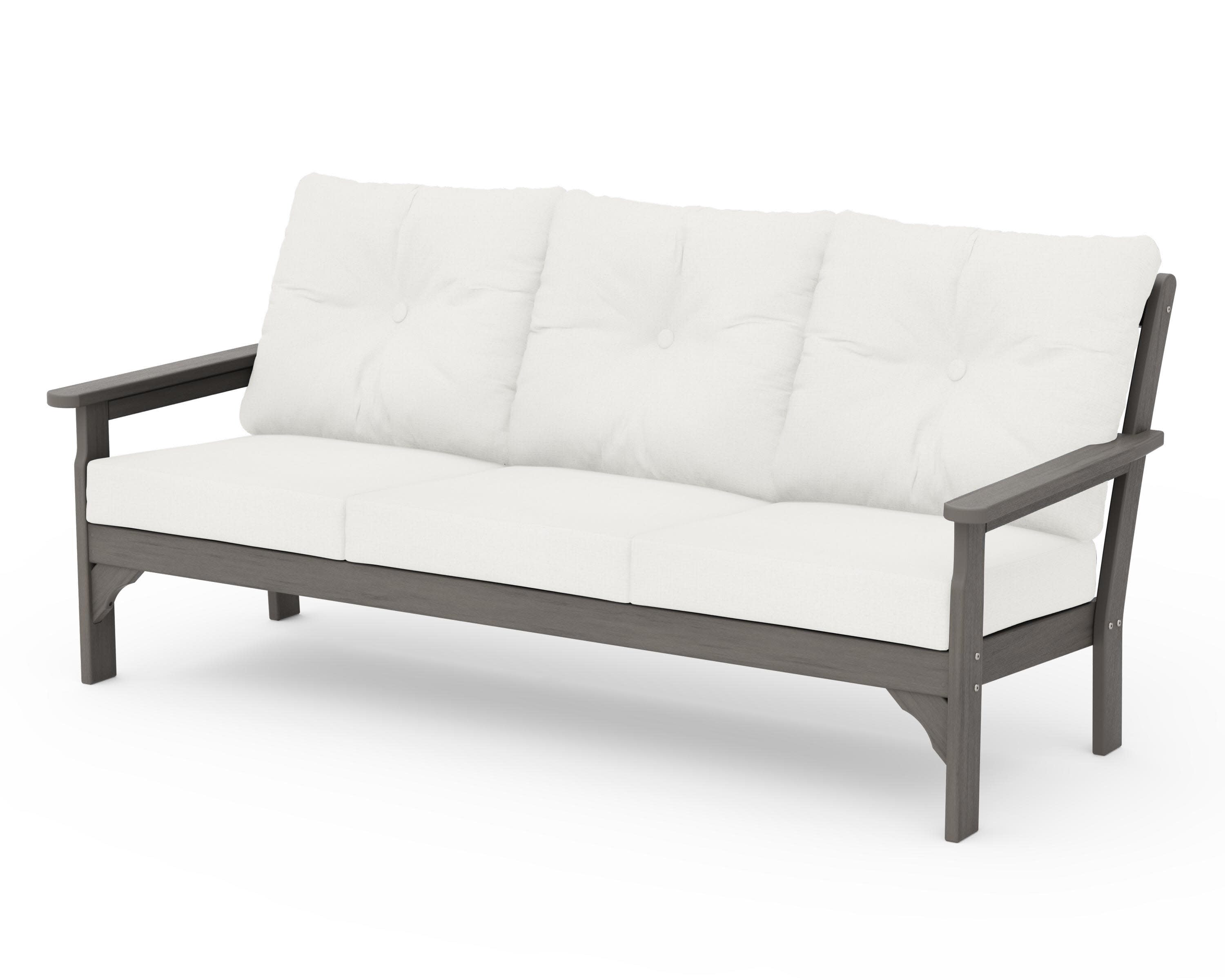 Vineyard Deep Seating Sofa in Driftwood / Natural Linen