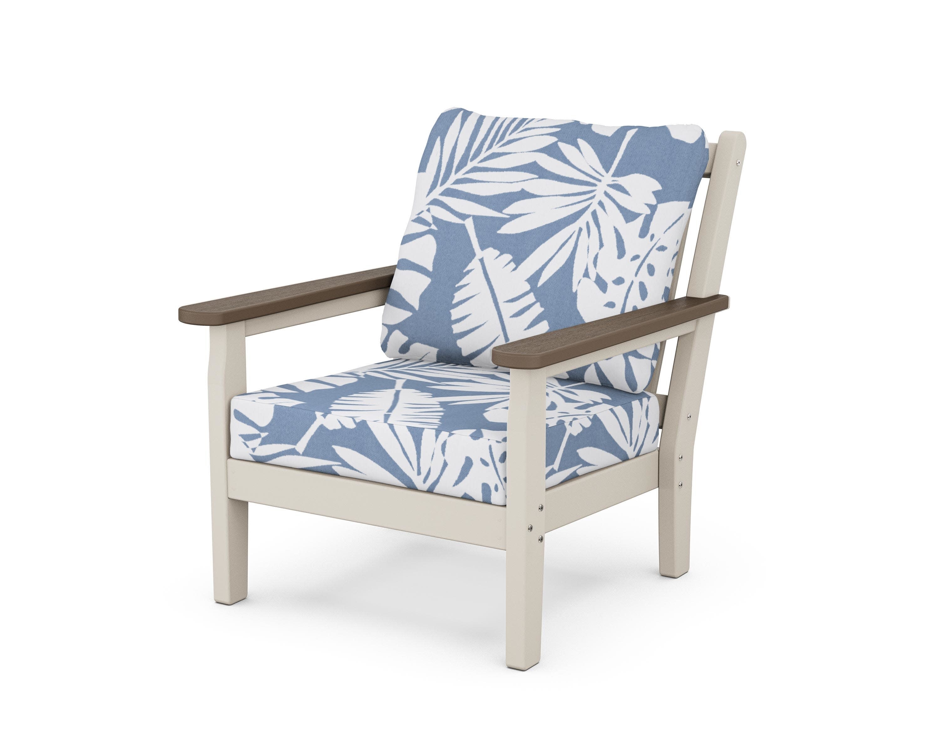 Chippendale Deep Seating Chair in Sand / Kona / Leaf Sky Blue
