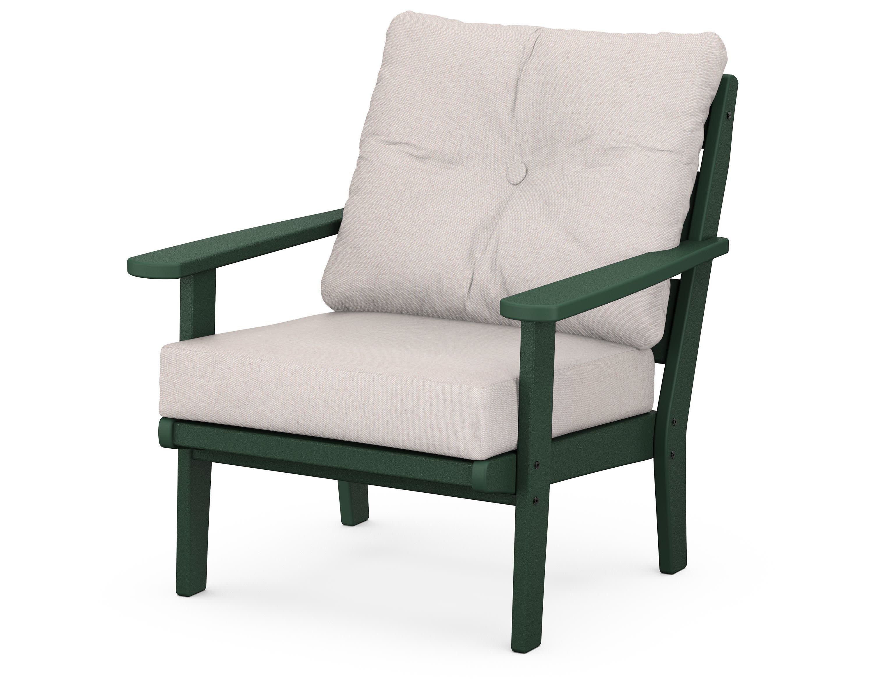 Lakeside Deep Seating Chair in Green / Dune Burlap