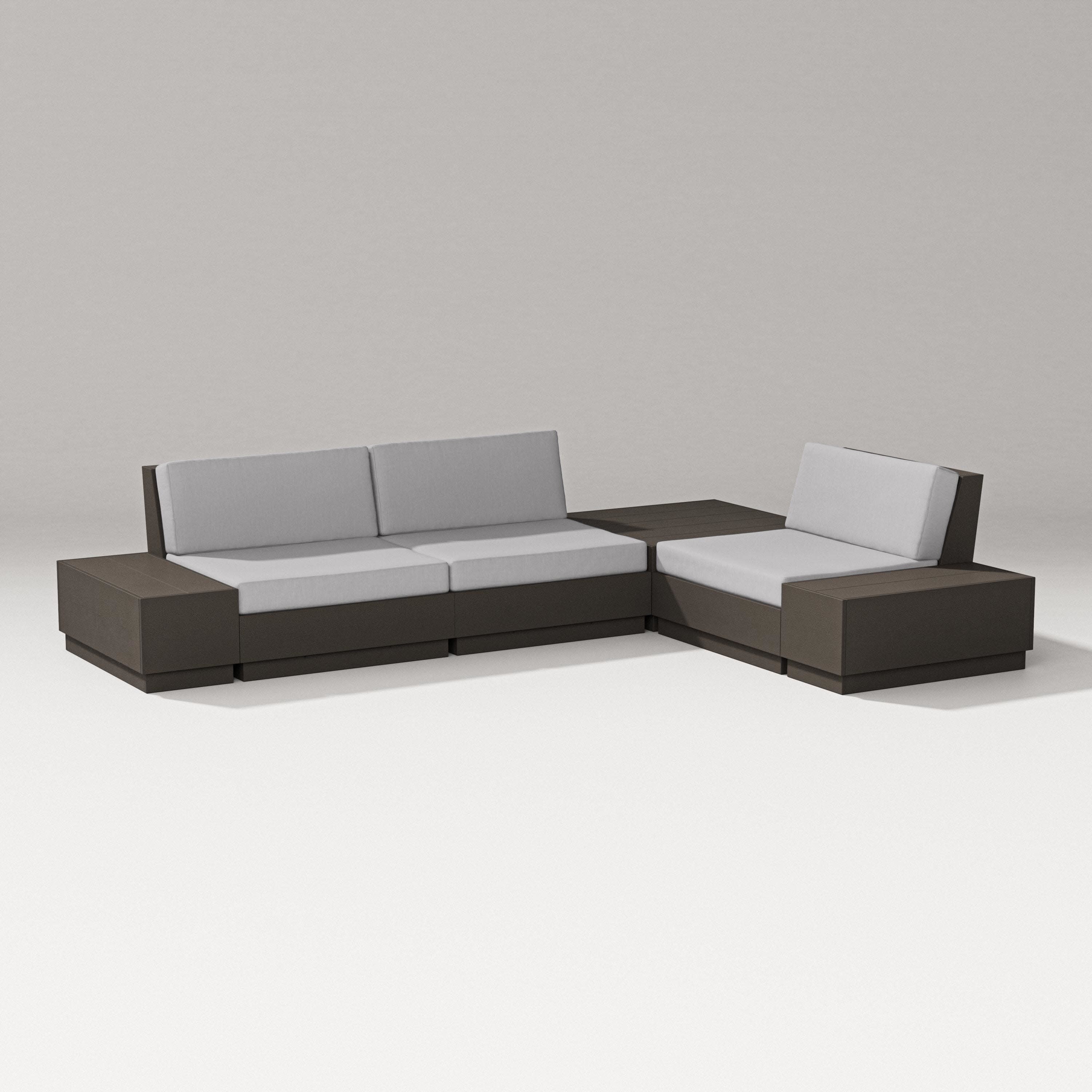 Elevate 6-Piece Corner Sectional in Vintage Coffee / Granite