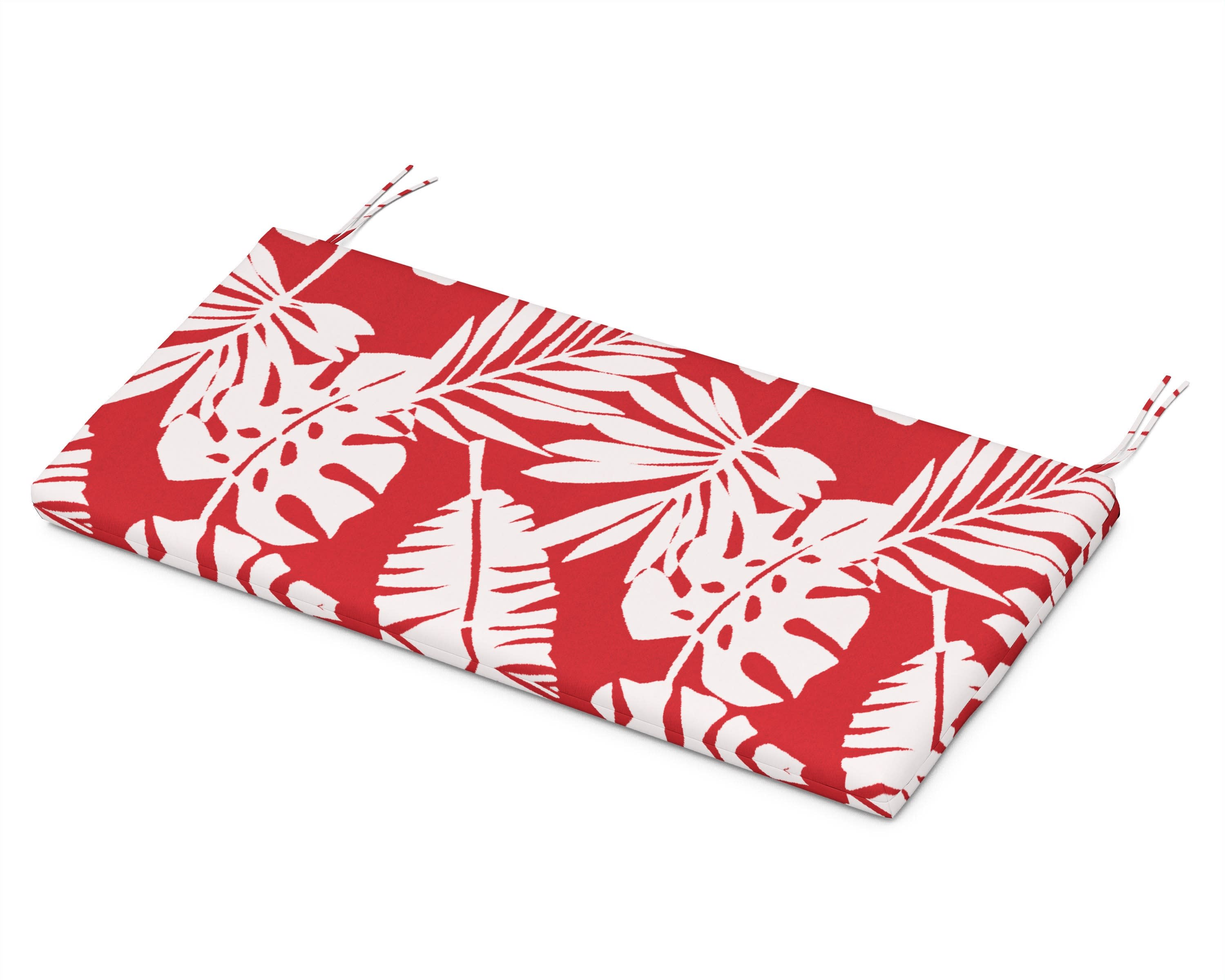 Bench Seat Cushion - 17.75"D x 41"W x 2.5"H in Leaf Crimson