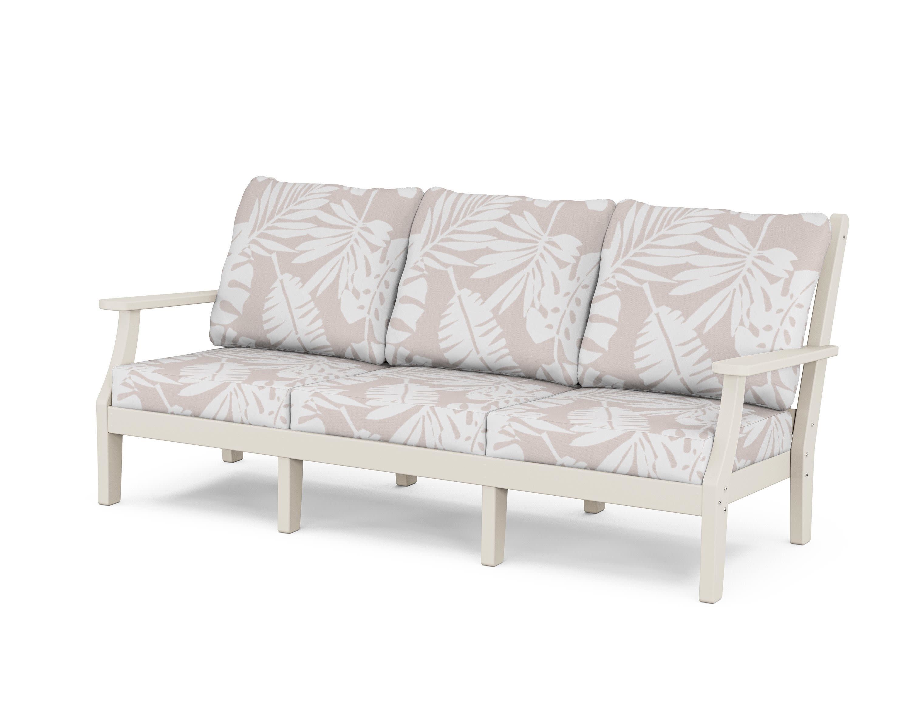 Wovendale Deep Seating Sofa in Sand / Leaf Dune Burlap