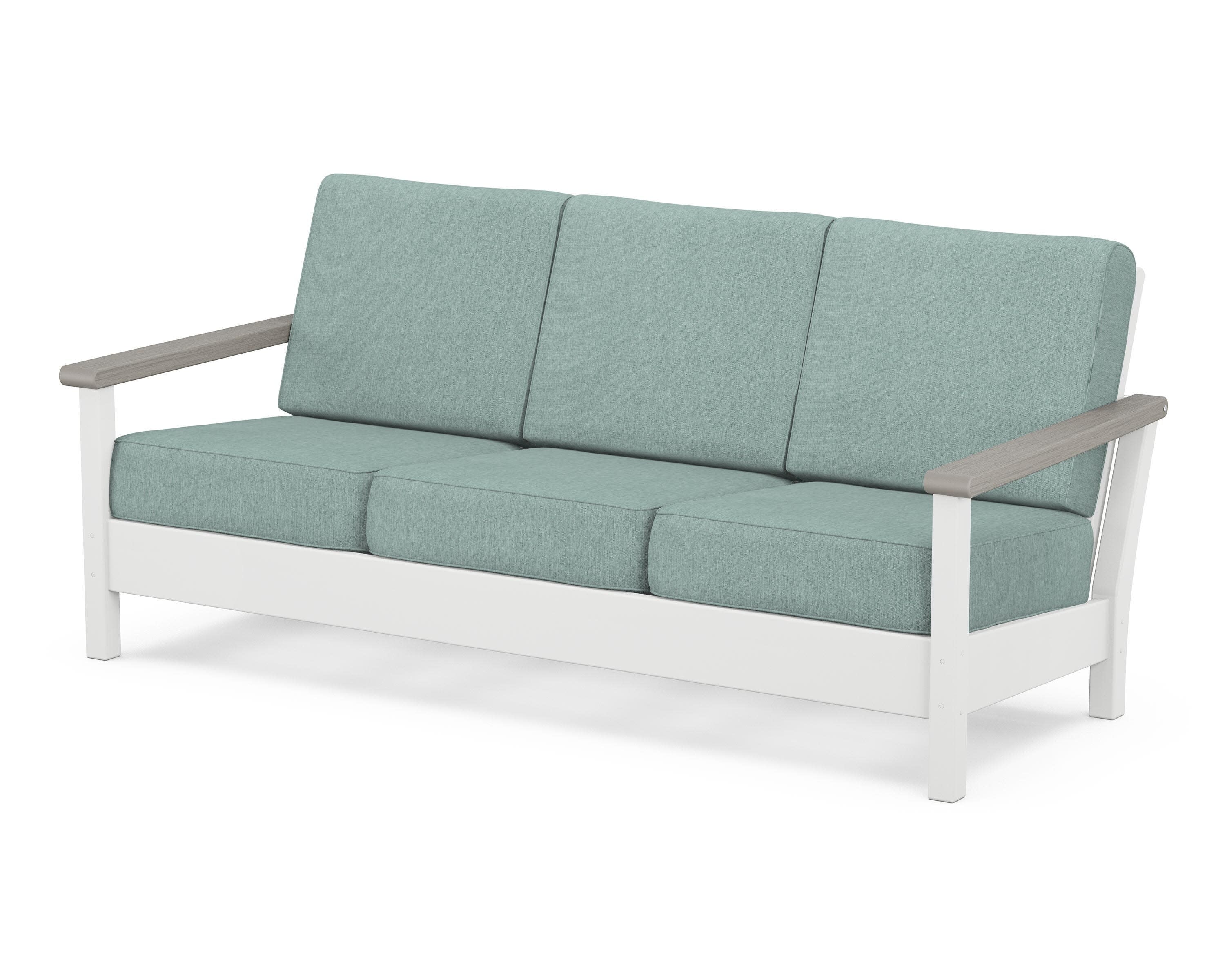 Harbour Deep Seating Sofa in White / Driftwood / Glacier Spa