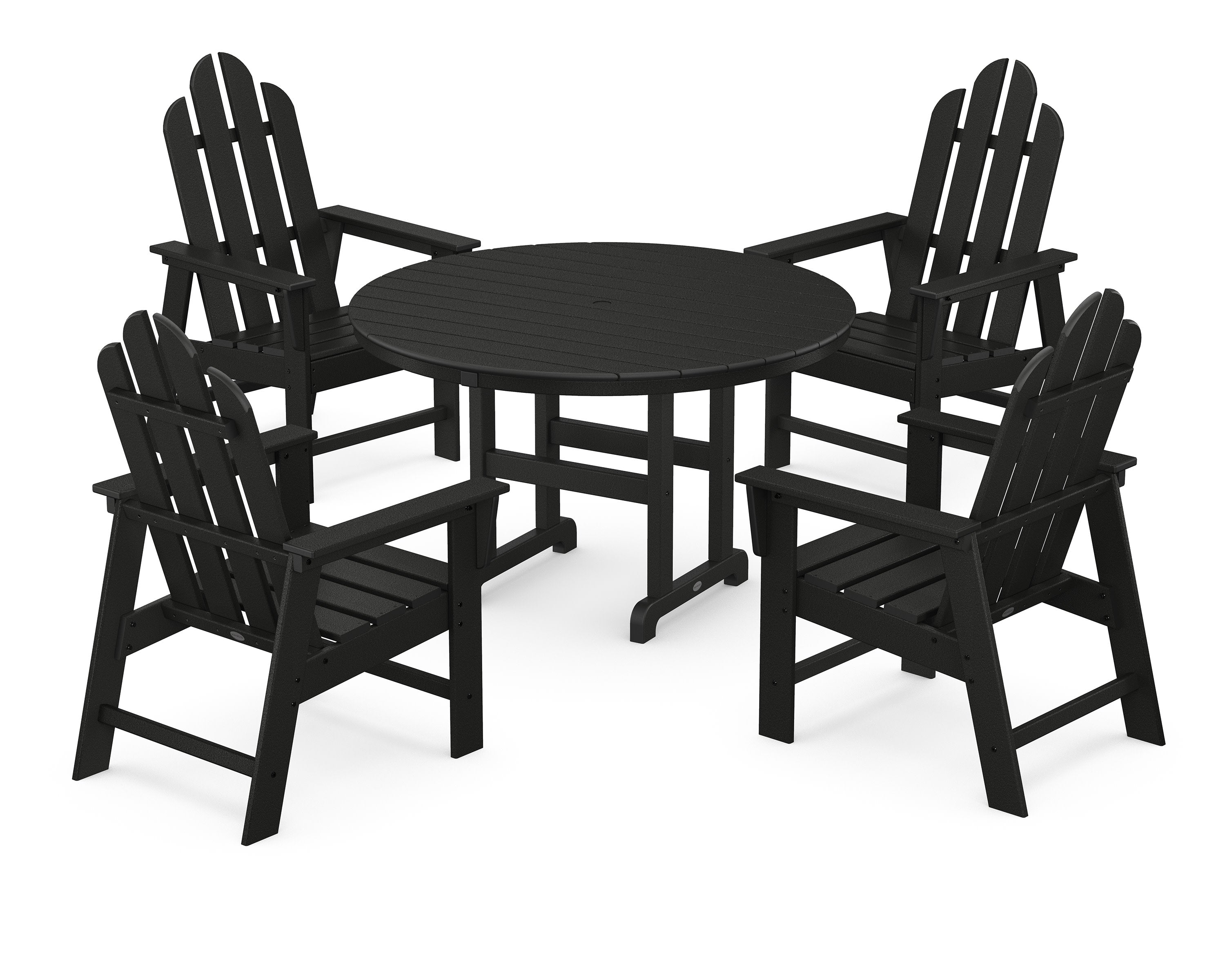 Long Island 5-Piece Round Farmhouse Dining Set in Black