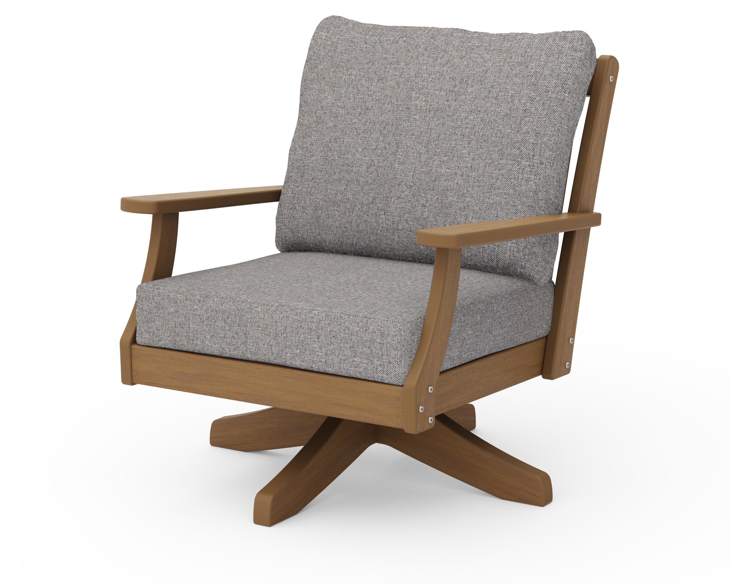 Braxton Deep Seating Swivel Chair in Natural / Grey Mist