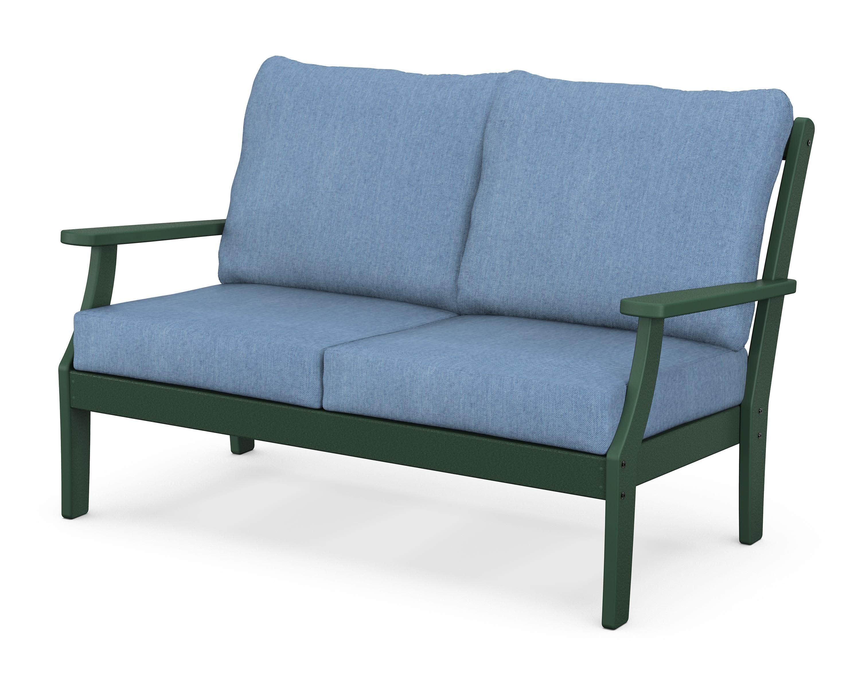 Braxton Deep Seating Loveseat in Green / Sky Blue