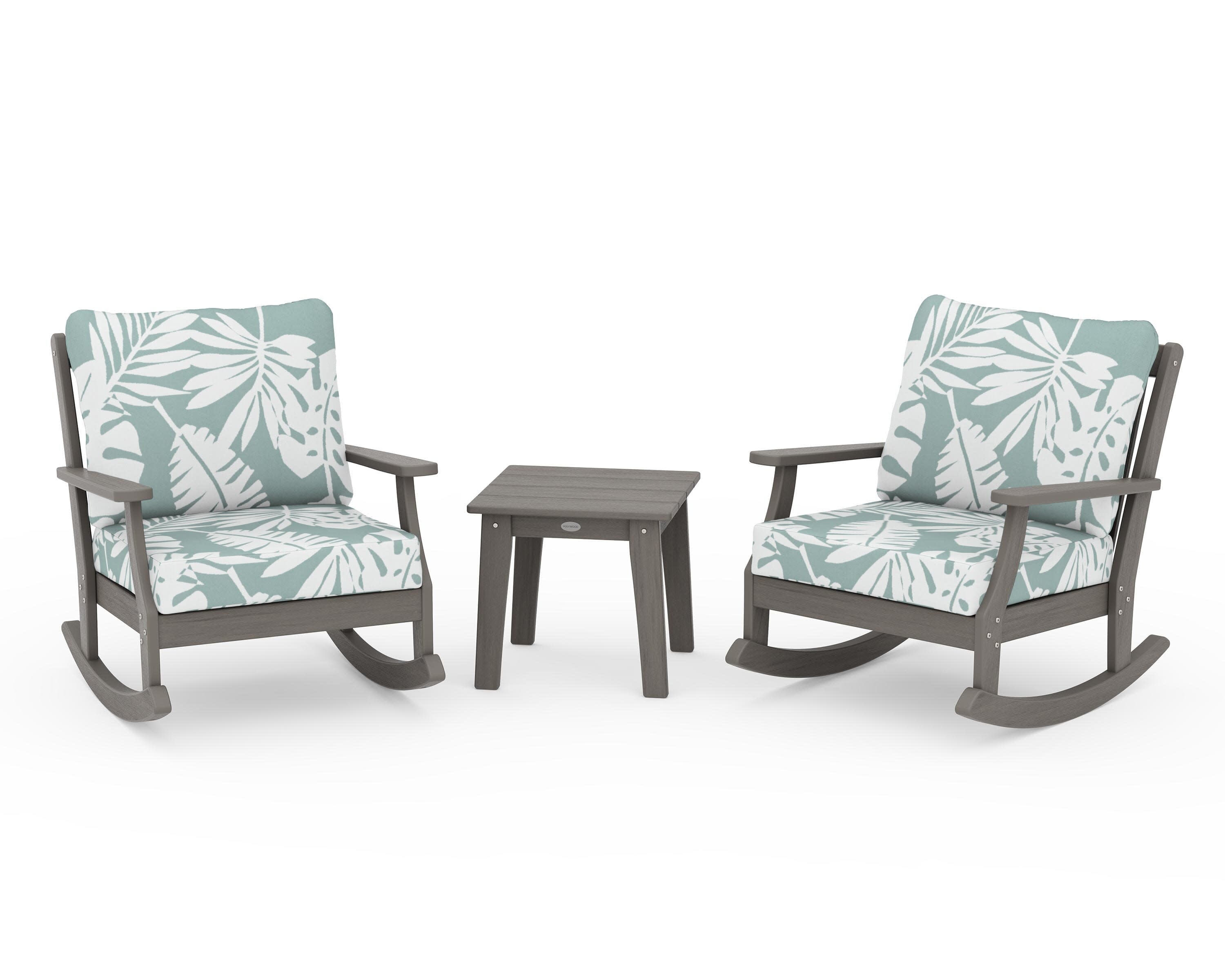 Braxton 3-Piece Deep Seating Rocker Set in Driftwood / Leaf Glacier Spa