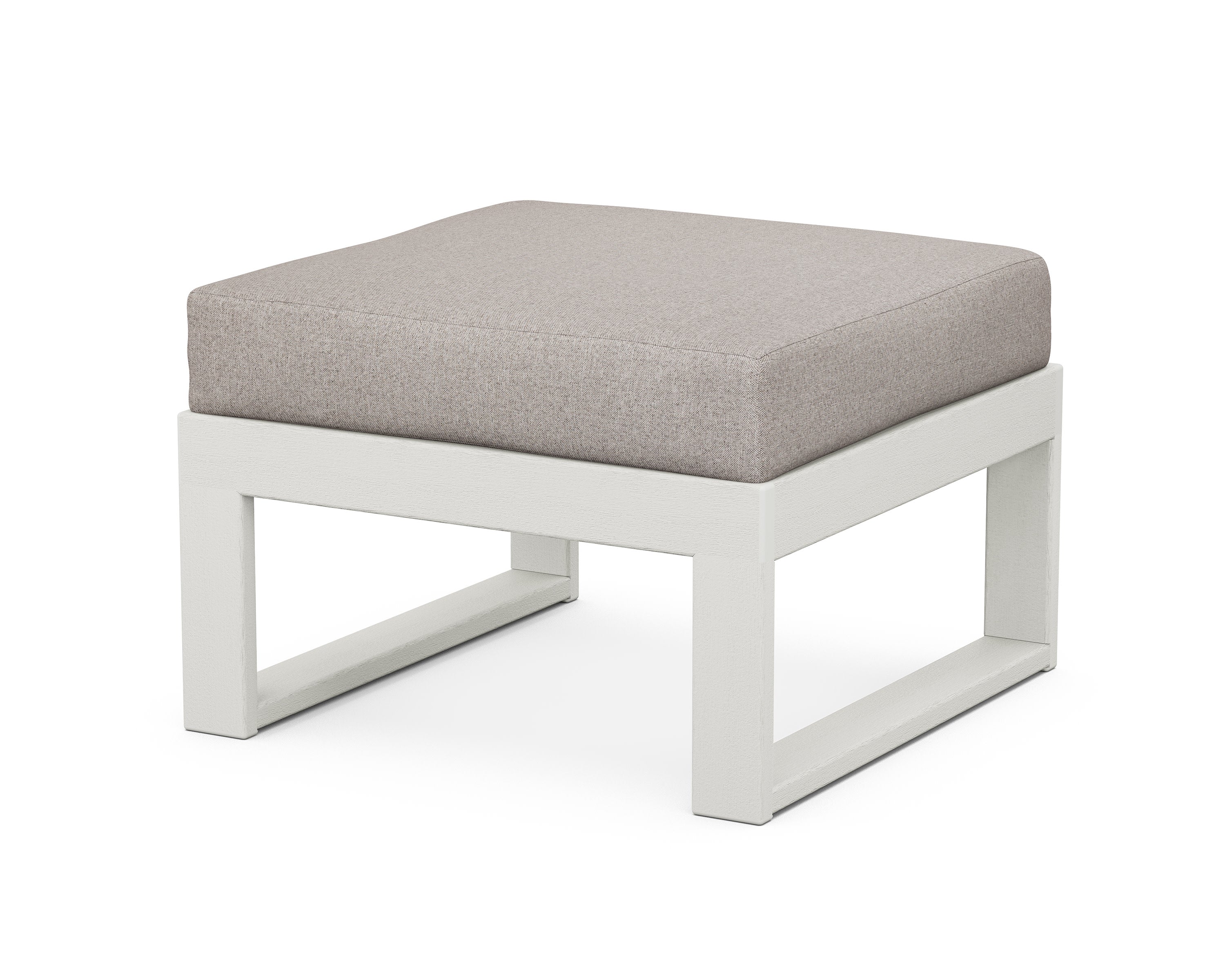 Modular Ottoman - Modern in Vintage White / Weathered Tweed