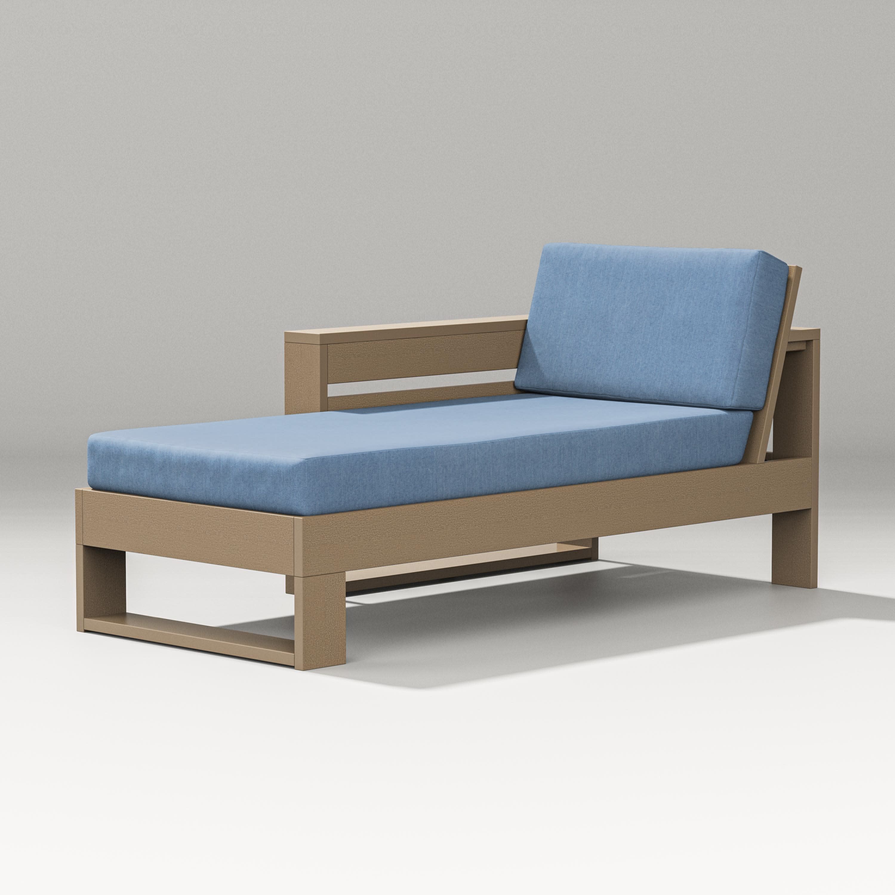 Latitude Modular Left Arm Chaise in Vintage Sahara / Sky Blue