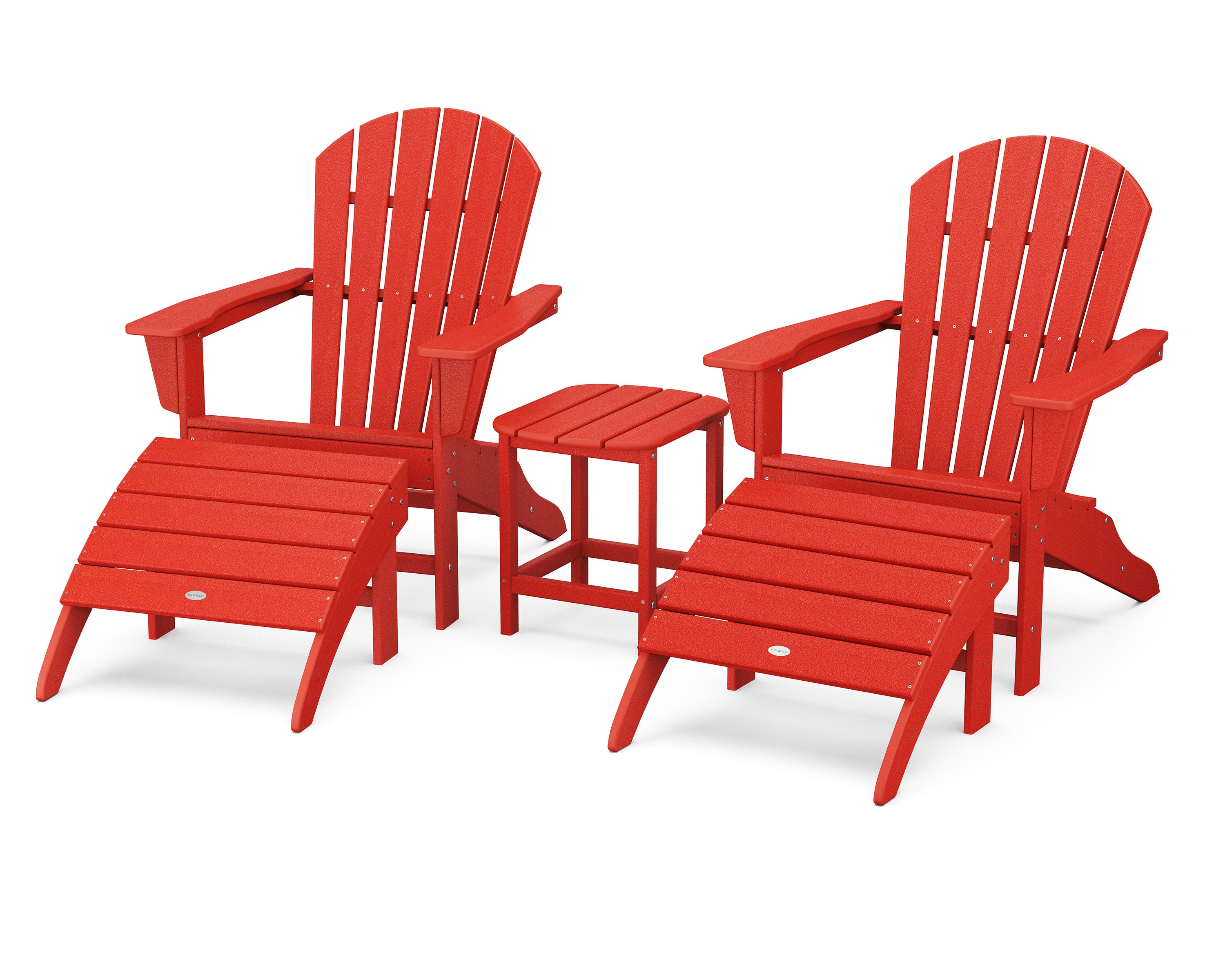 South Beach Adirondack 5-Piece Set in Sunset Red