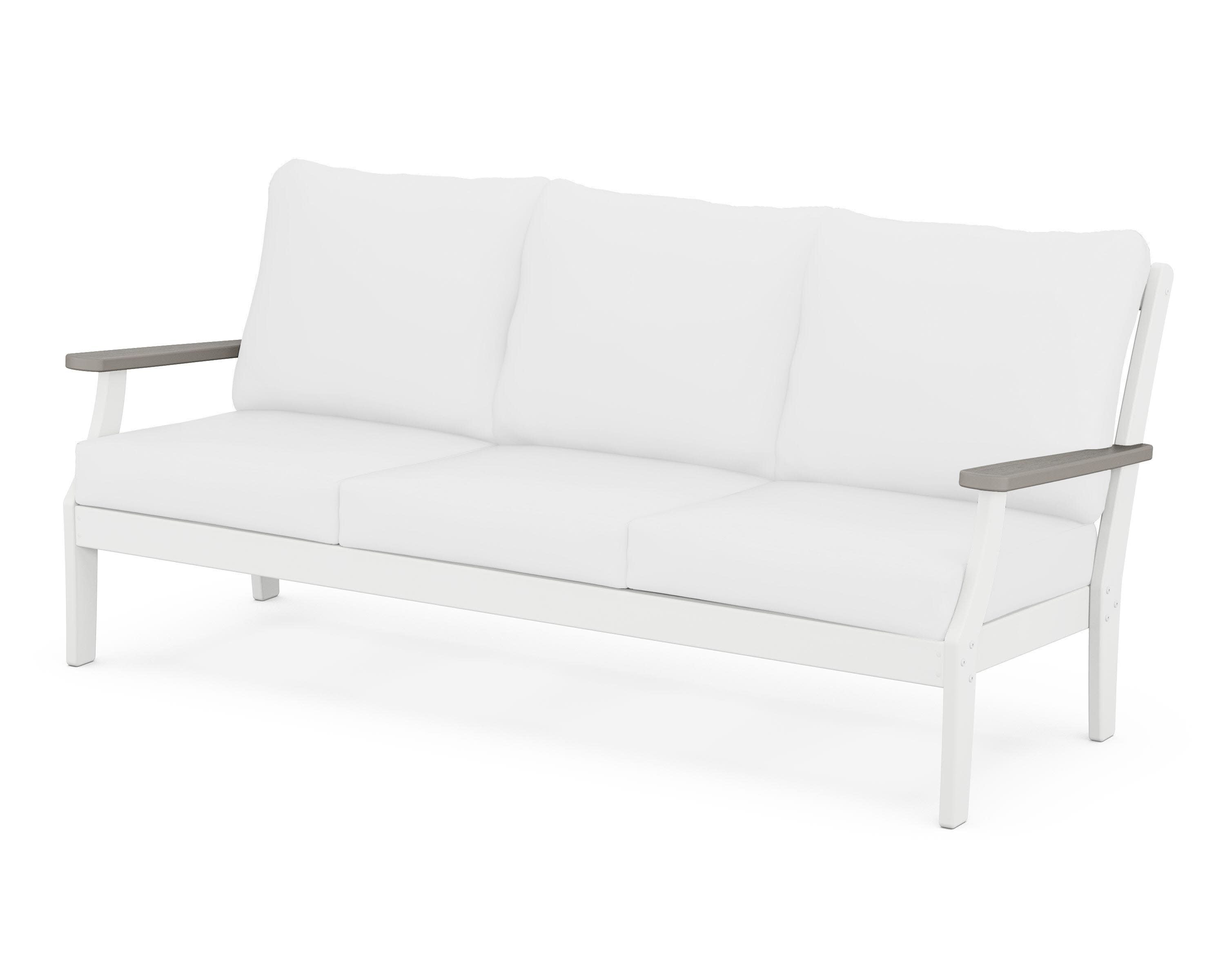 Braxton Deep Seating Sofa in White / Driftwood / Natural