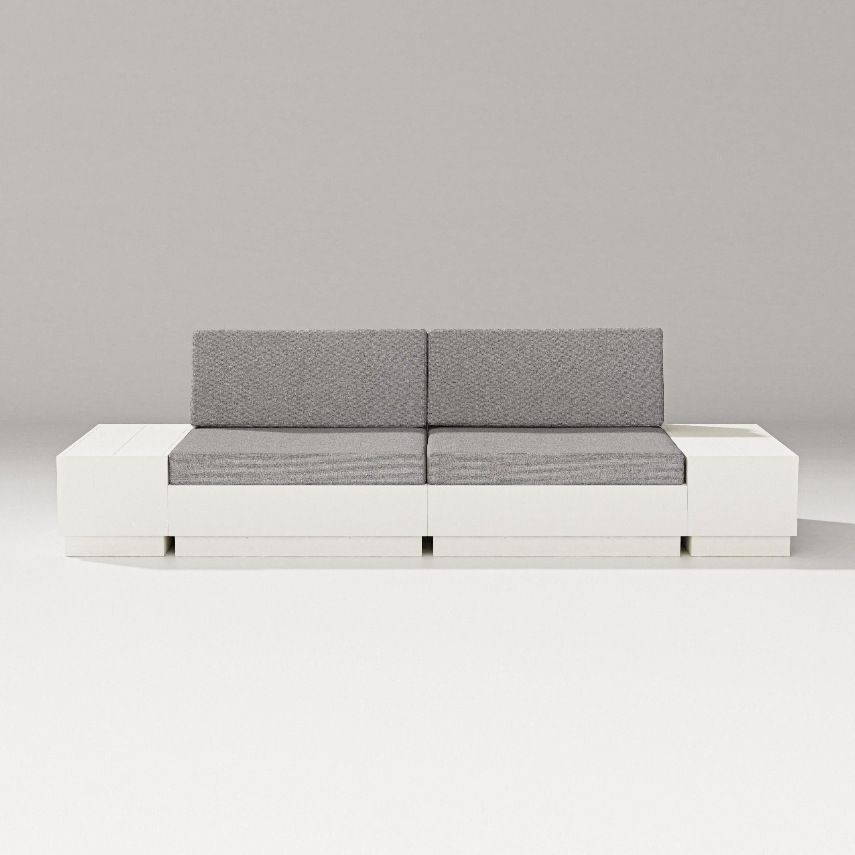 Elevate 4-Piece Loveseat Sectional in Vintage White / Grey Mist