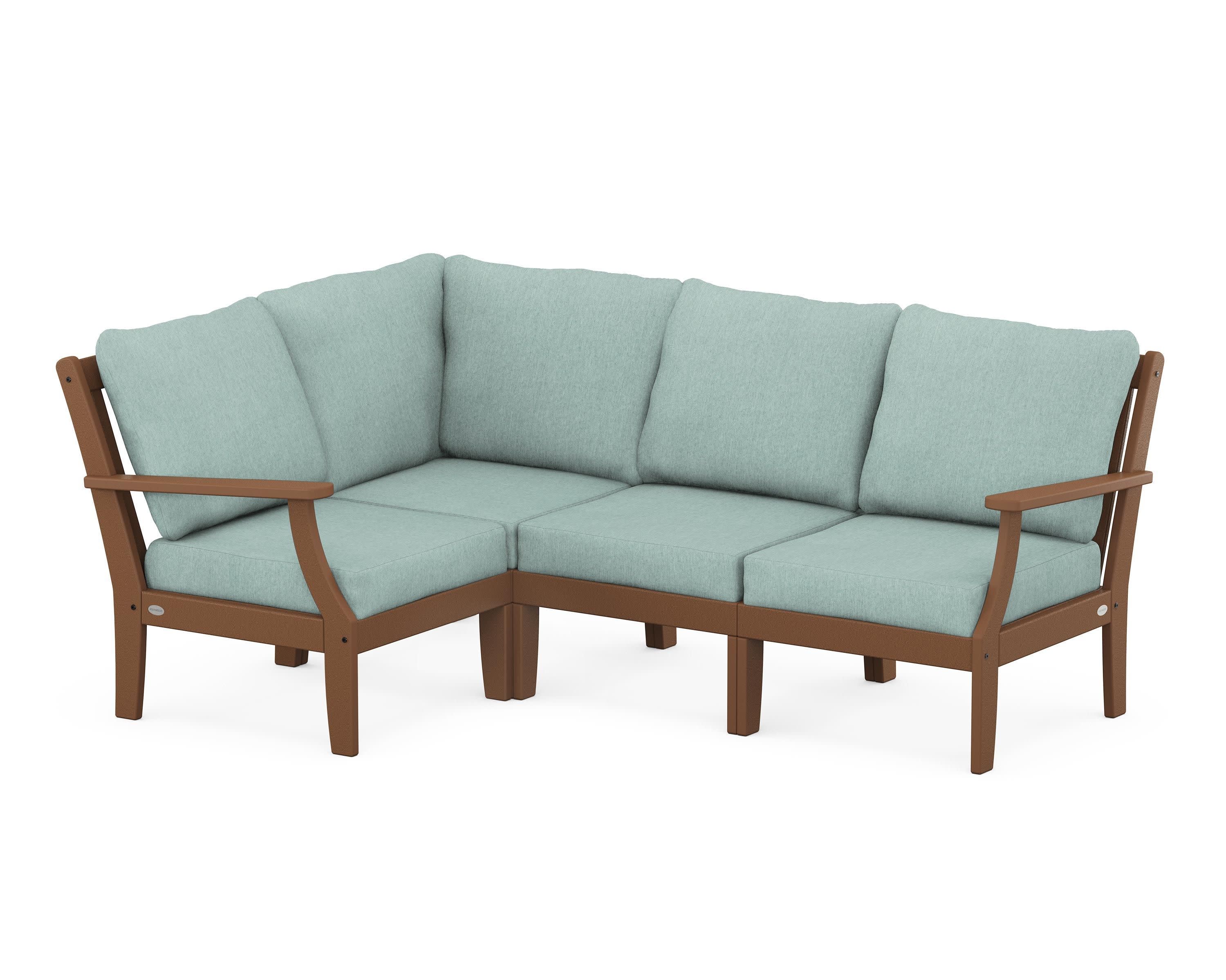 Braxton Modular 4-Piece Deep Seating Set in Teak / Glacier Spa