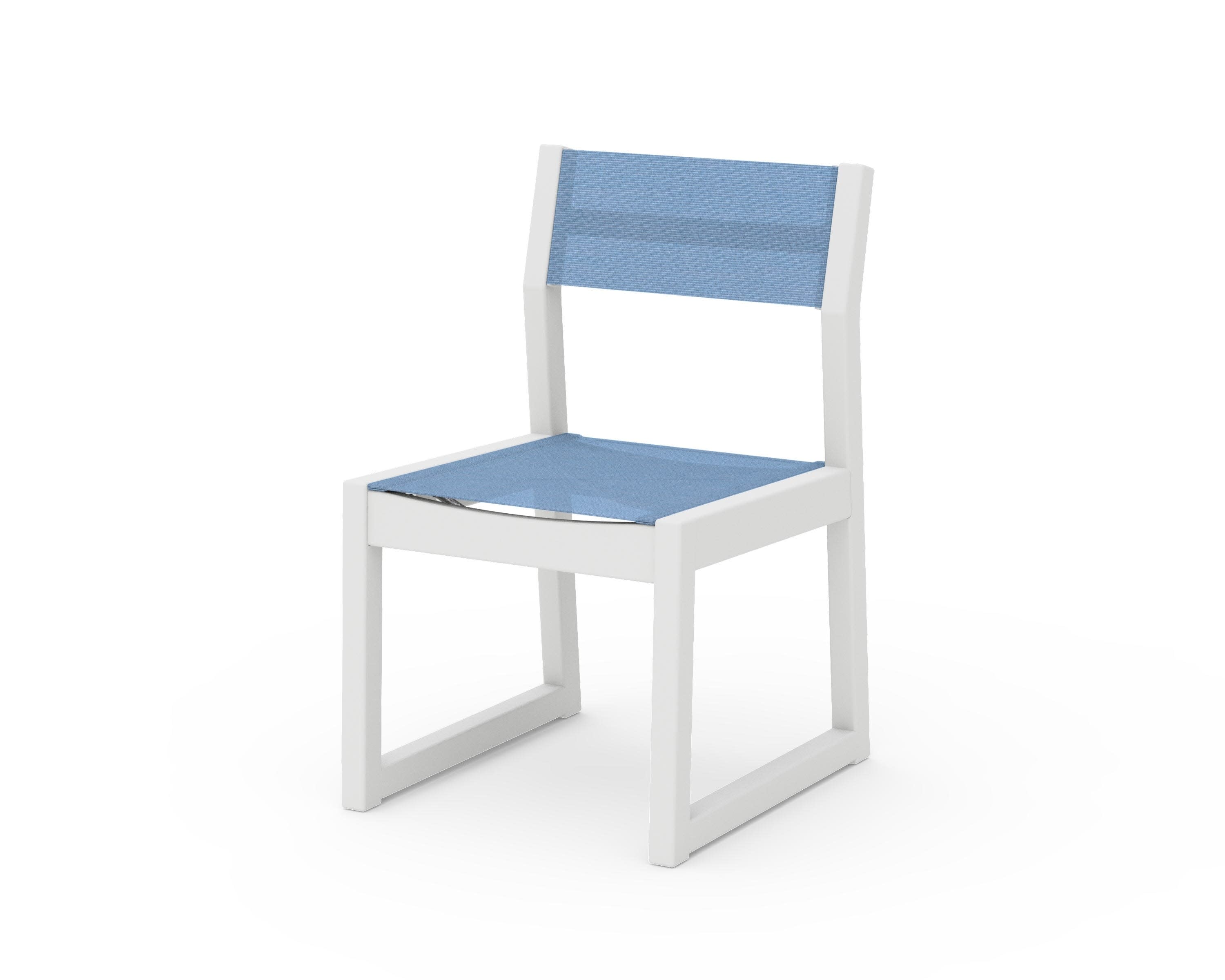 EDGE Sling Dining Side Chair in White / Poolside Sling