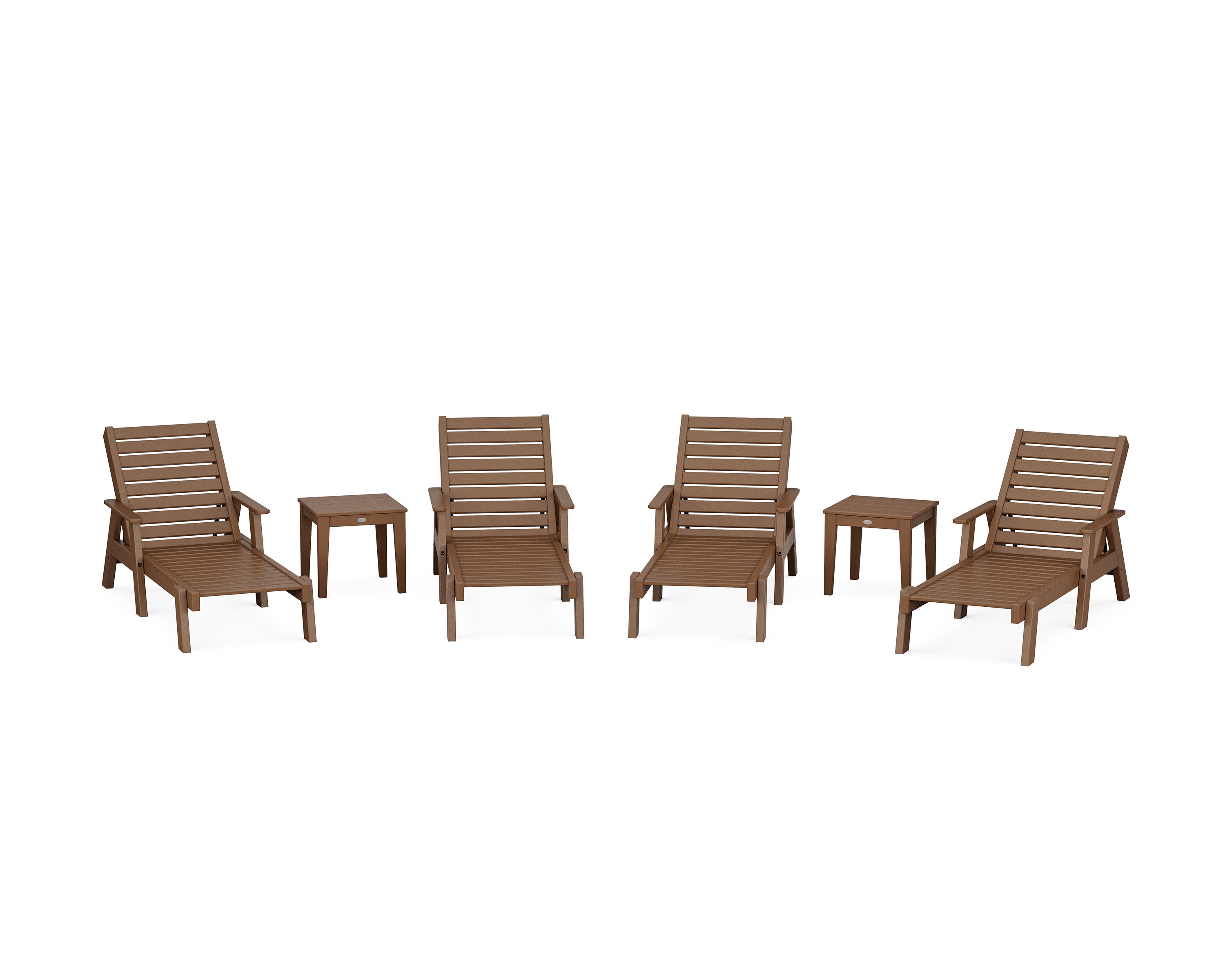 Captain Chaise 6-Piece Set with Arms in Teak