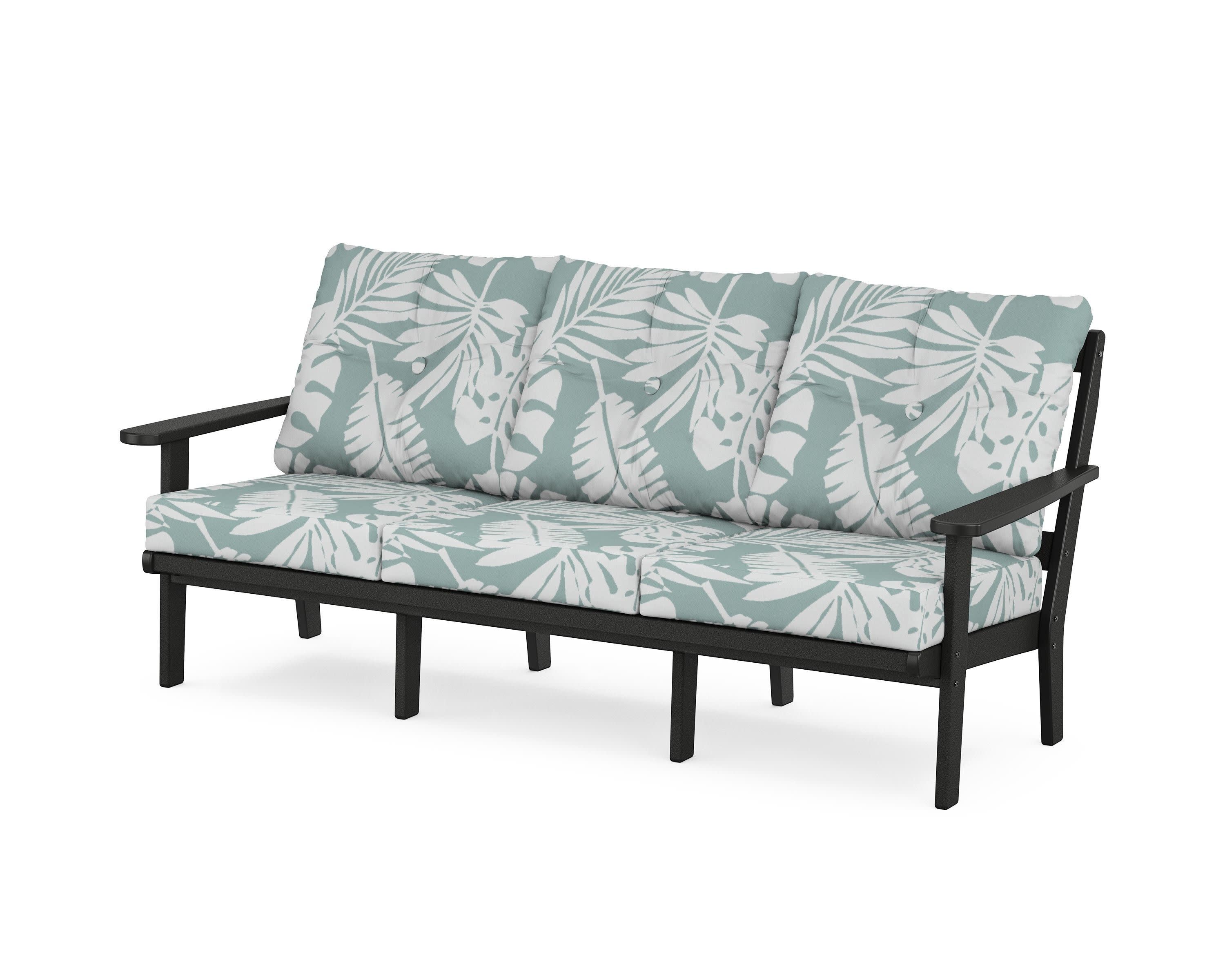 Mission Deep Seating Sofa in Black / Leaf Glacier Spa
